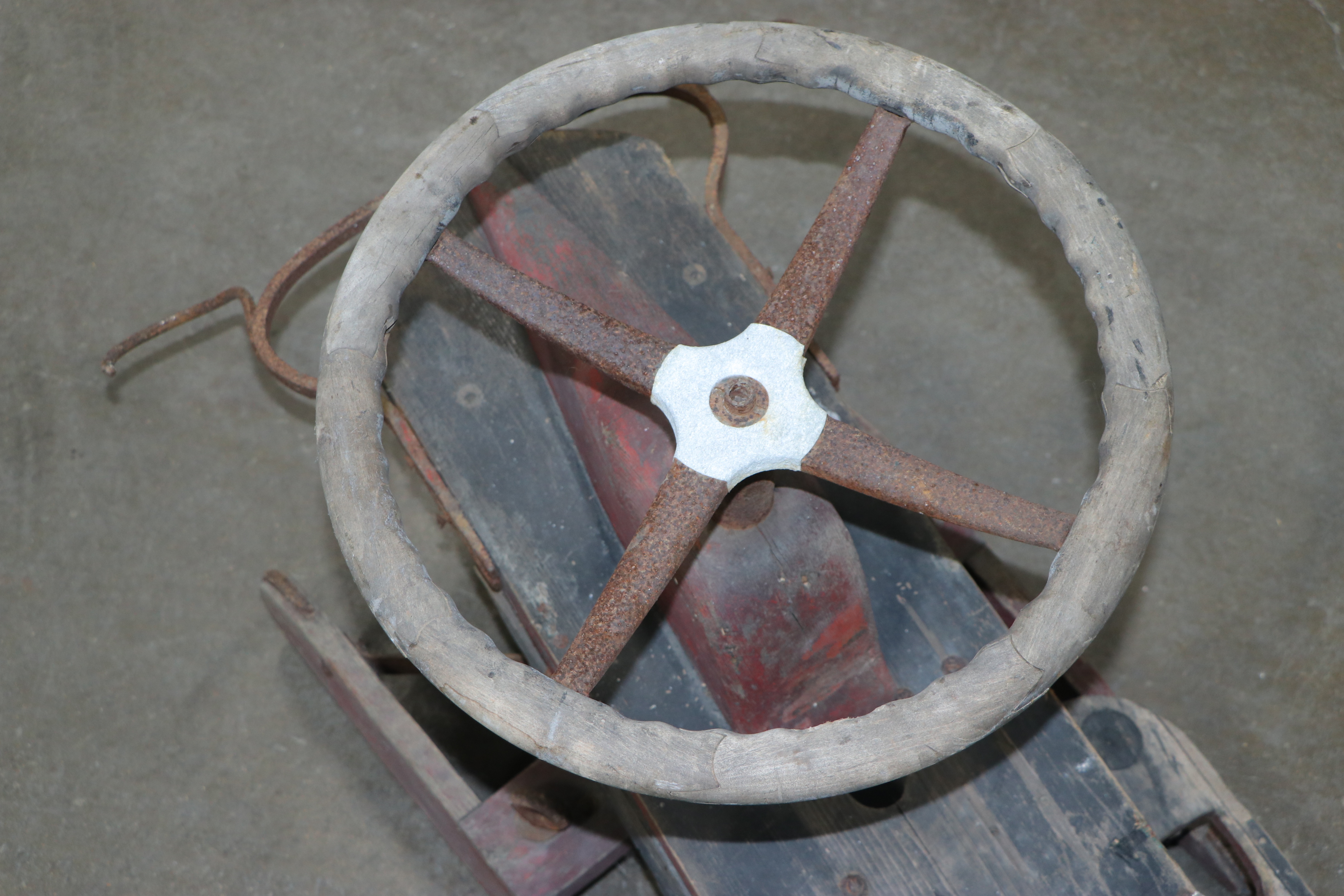 One Person Handmade Bobsled with Rocket Design, circa 1920s-1930s