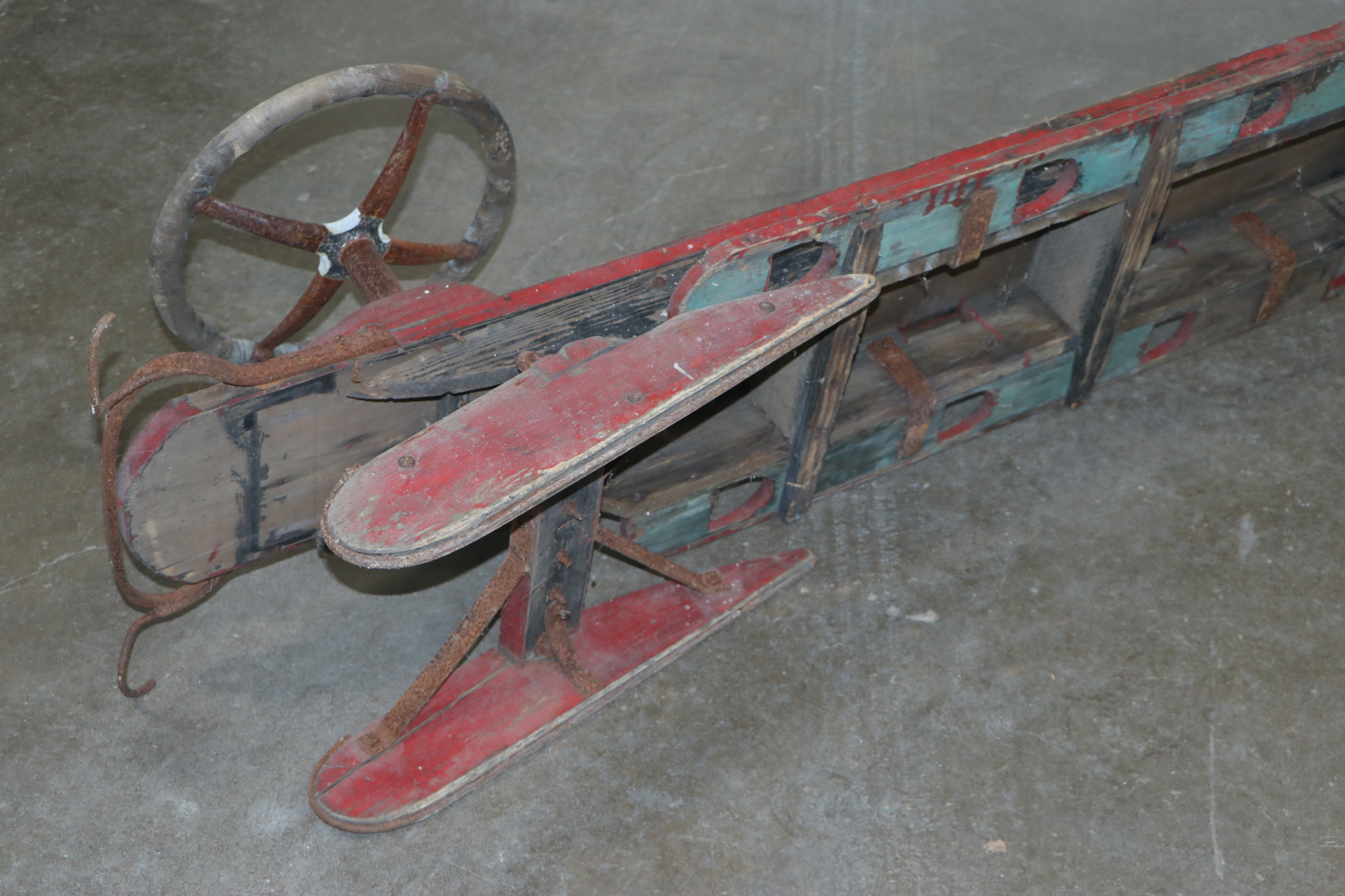 One Person Handmade Bobsled with Rocket Design, circa 1920s-1930s