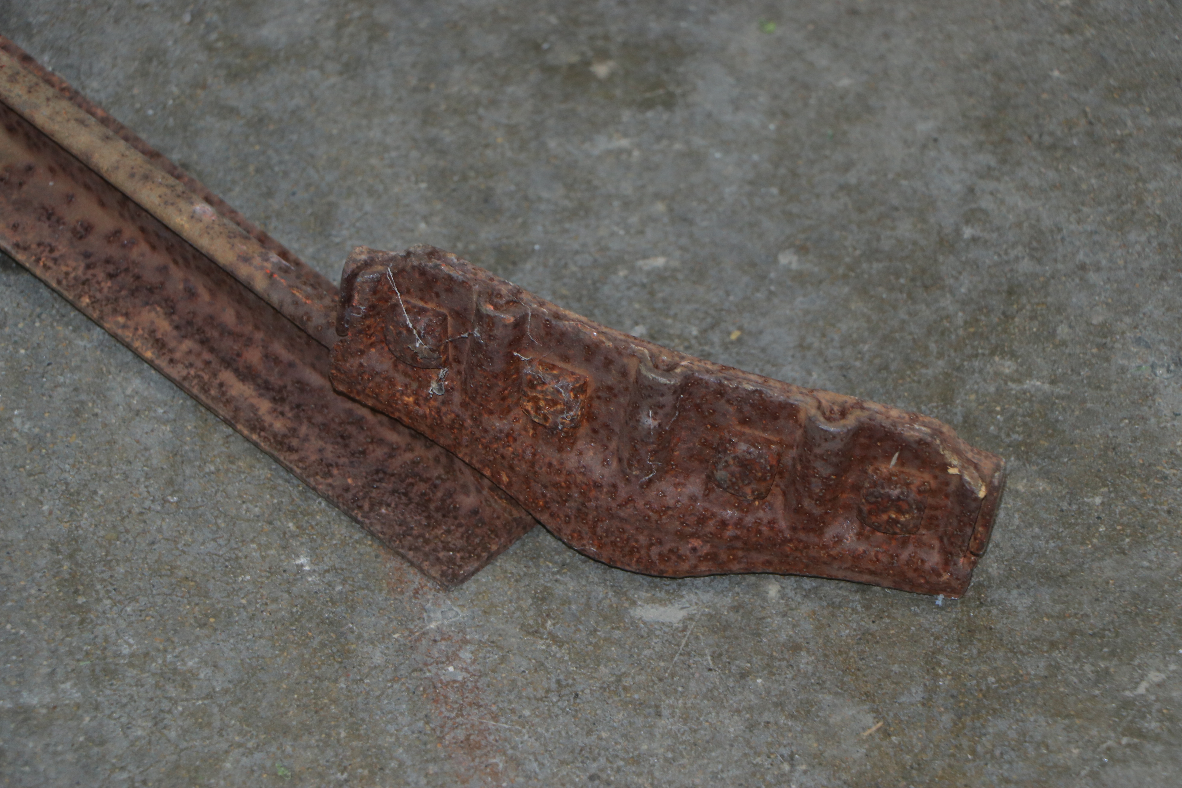 Hay Bale Pulley with Rail, Antique