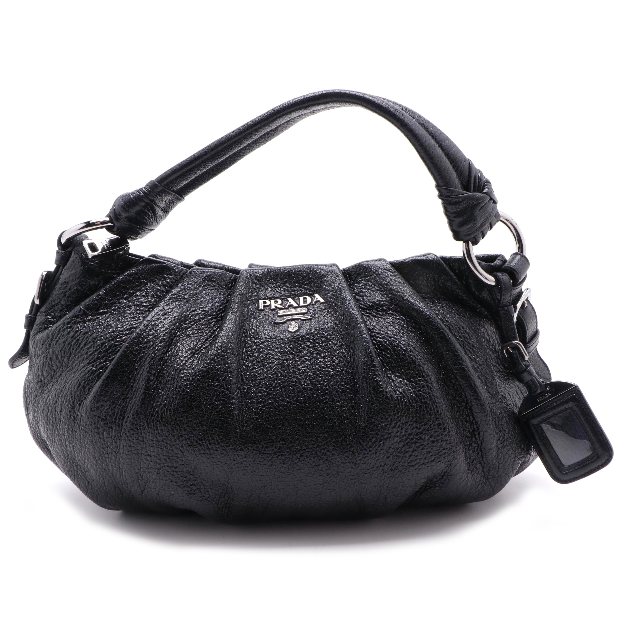 Prada Nero Cervo Lux Leather Shoulder Bag