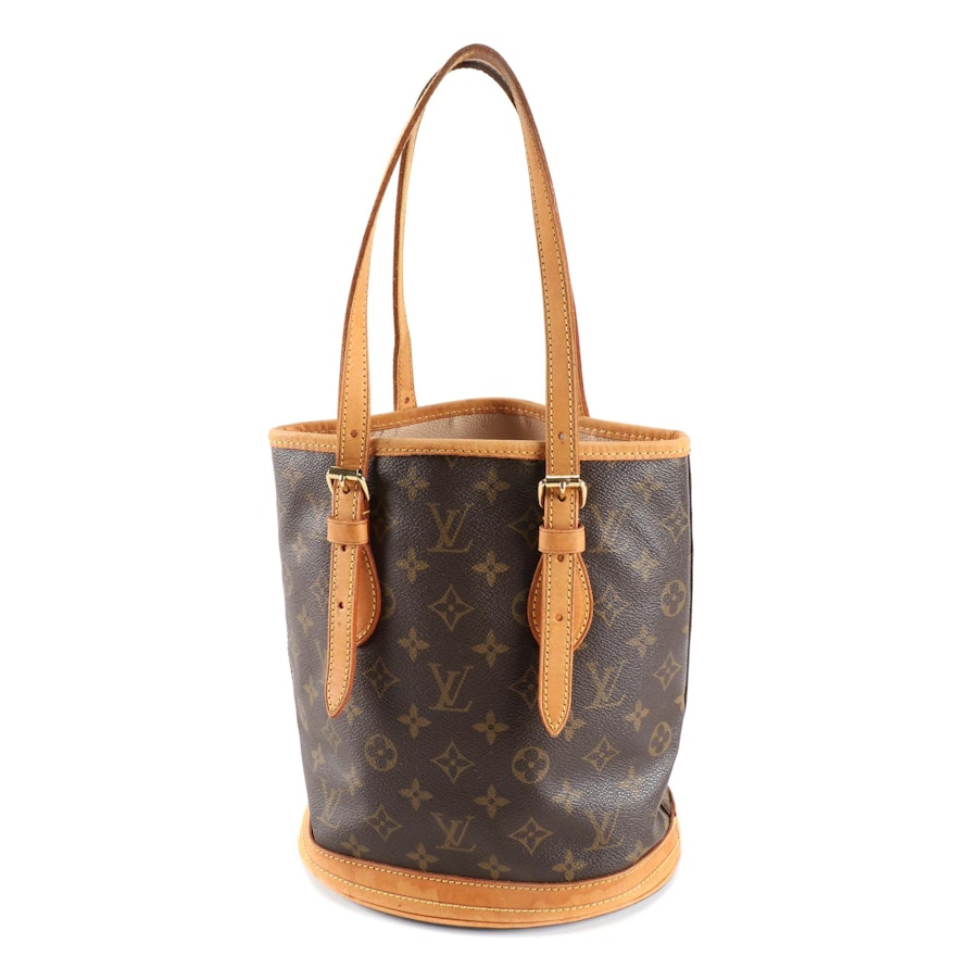 Louis Vuitton Bucket Bag in Monogram Canvas and Vachetta Leather
