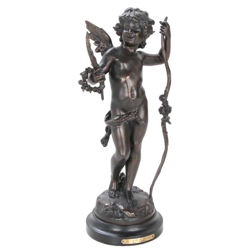 After Auguste Moreau Bronze Sculpture of Cupid