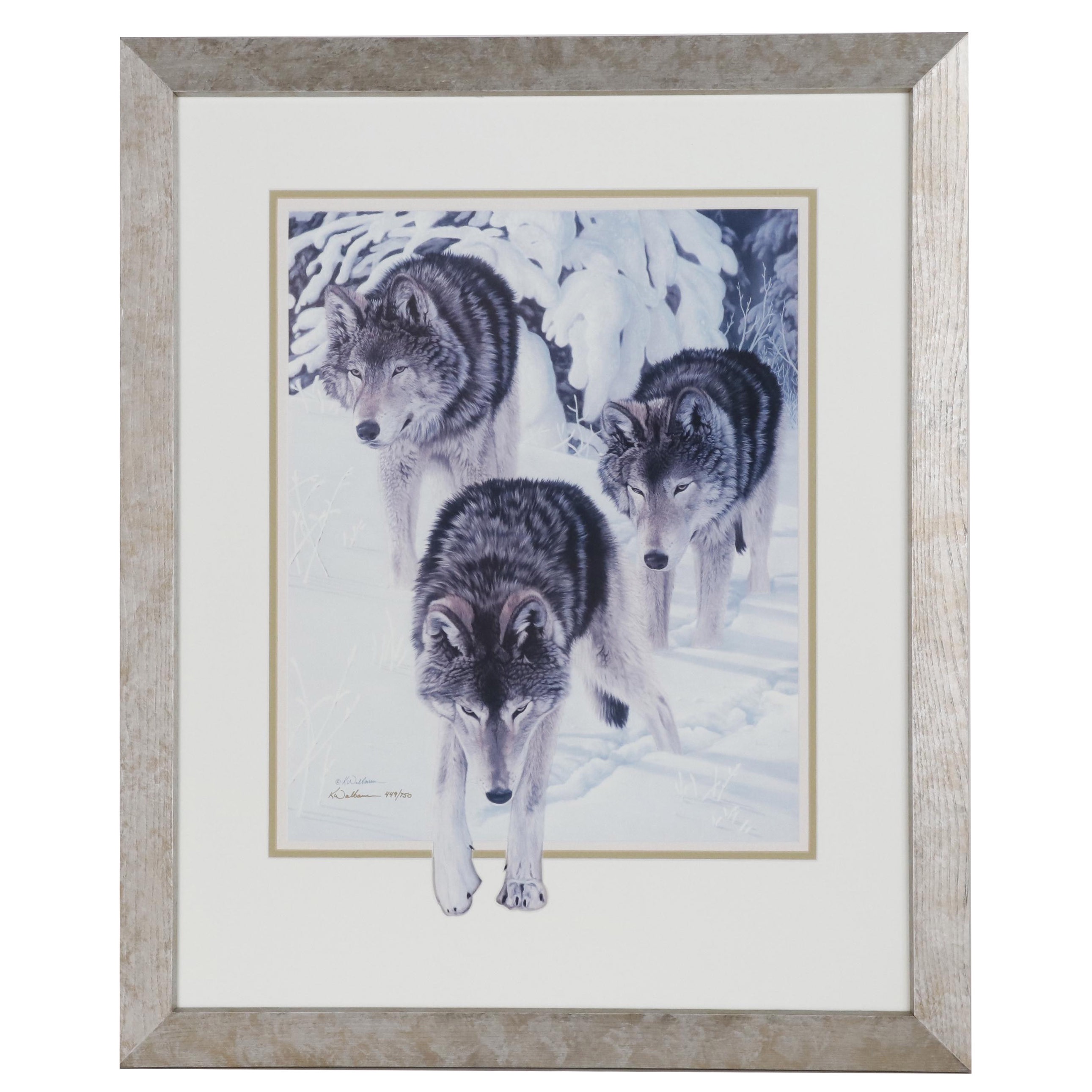 Kathy Walbaum Offset Lithograph of Wolves