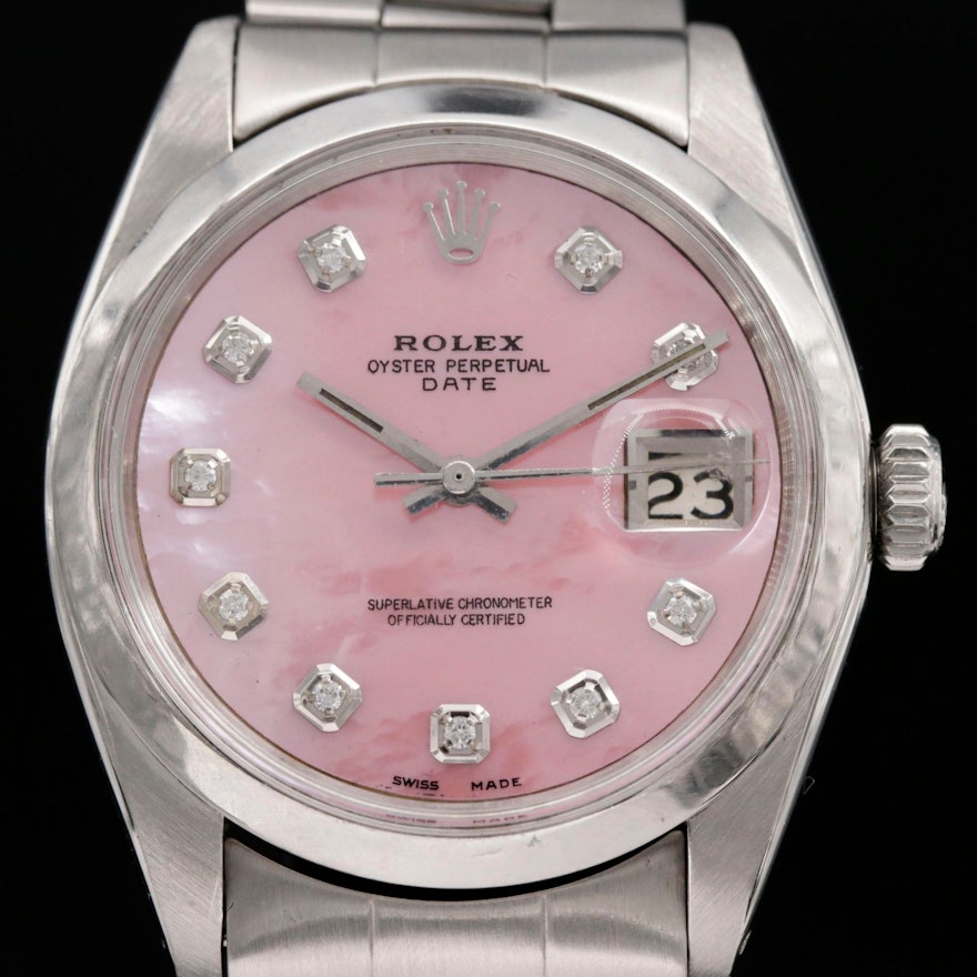 Rolex Datejust Stainless Steel and Diamond Dial Automatic Wristwatch, 1966