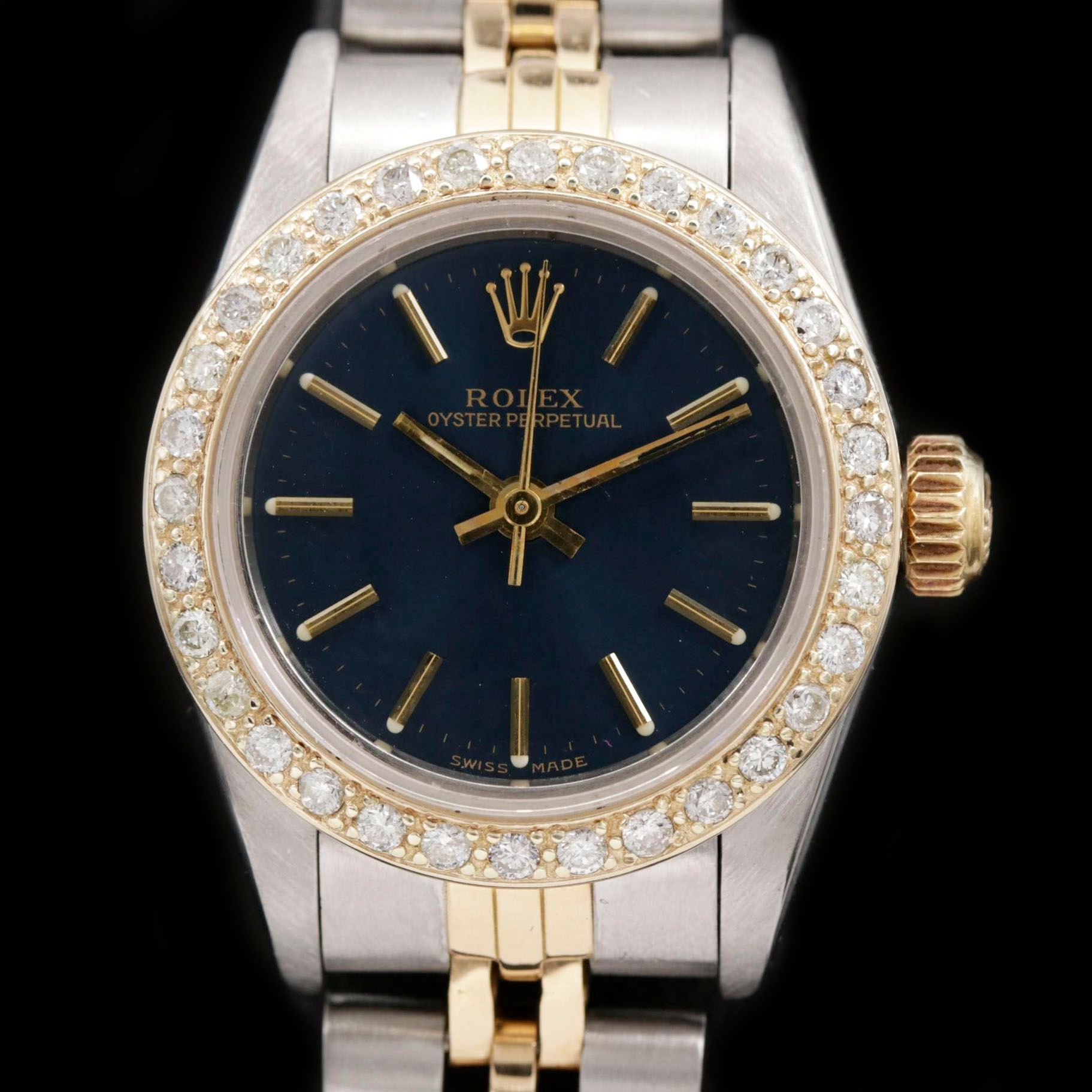 Rolex Oyster Perpetual Stainless Steel and 18K Gold Diamond Watch, 1984