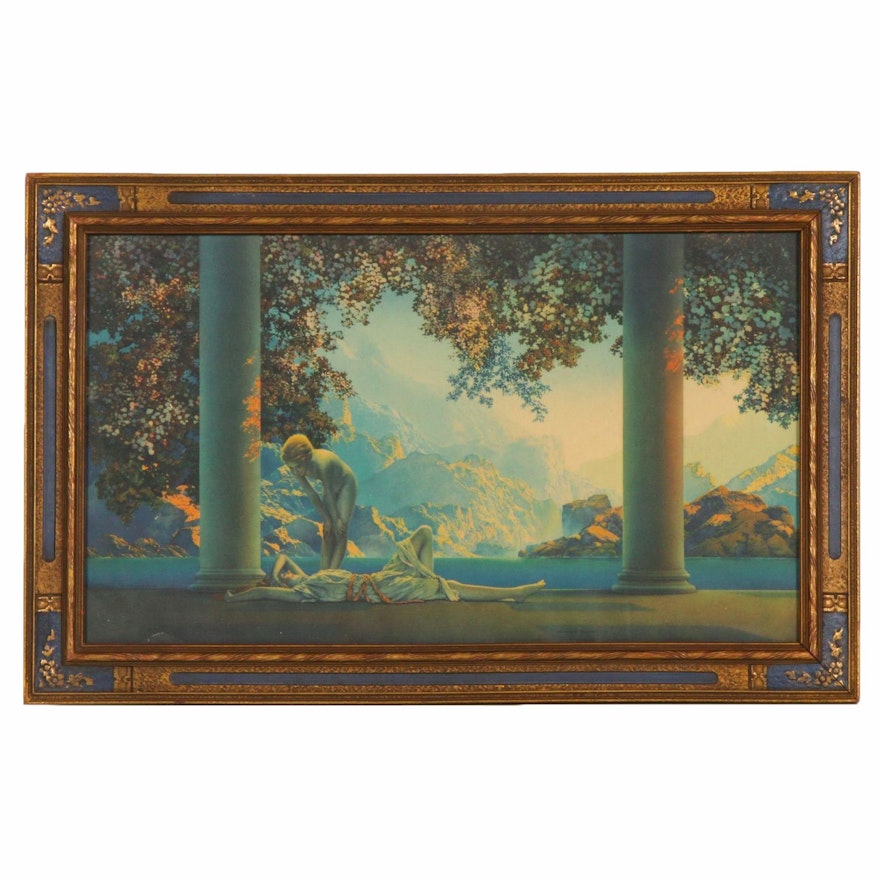 Chromolithograph after Maxfield Parrish "Daybreak"
