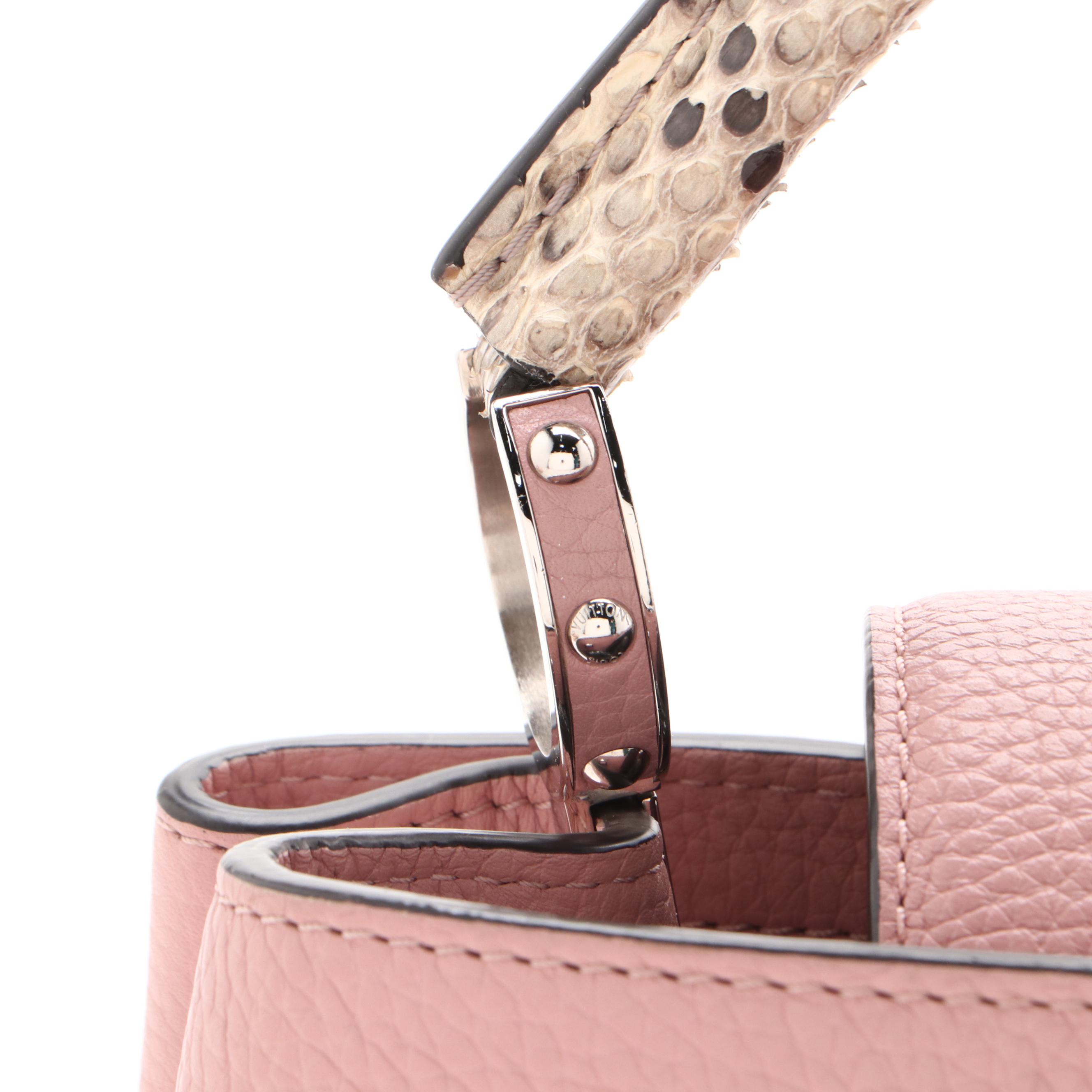 Louis Vuitton Pink Taurillon Leather and Ayers Snakeskin Capucines PM Handbag