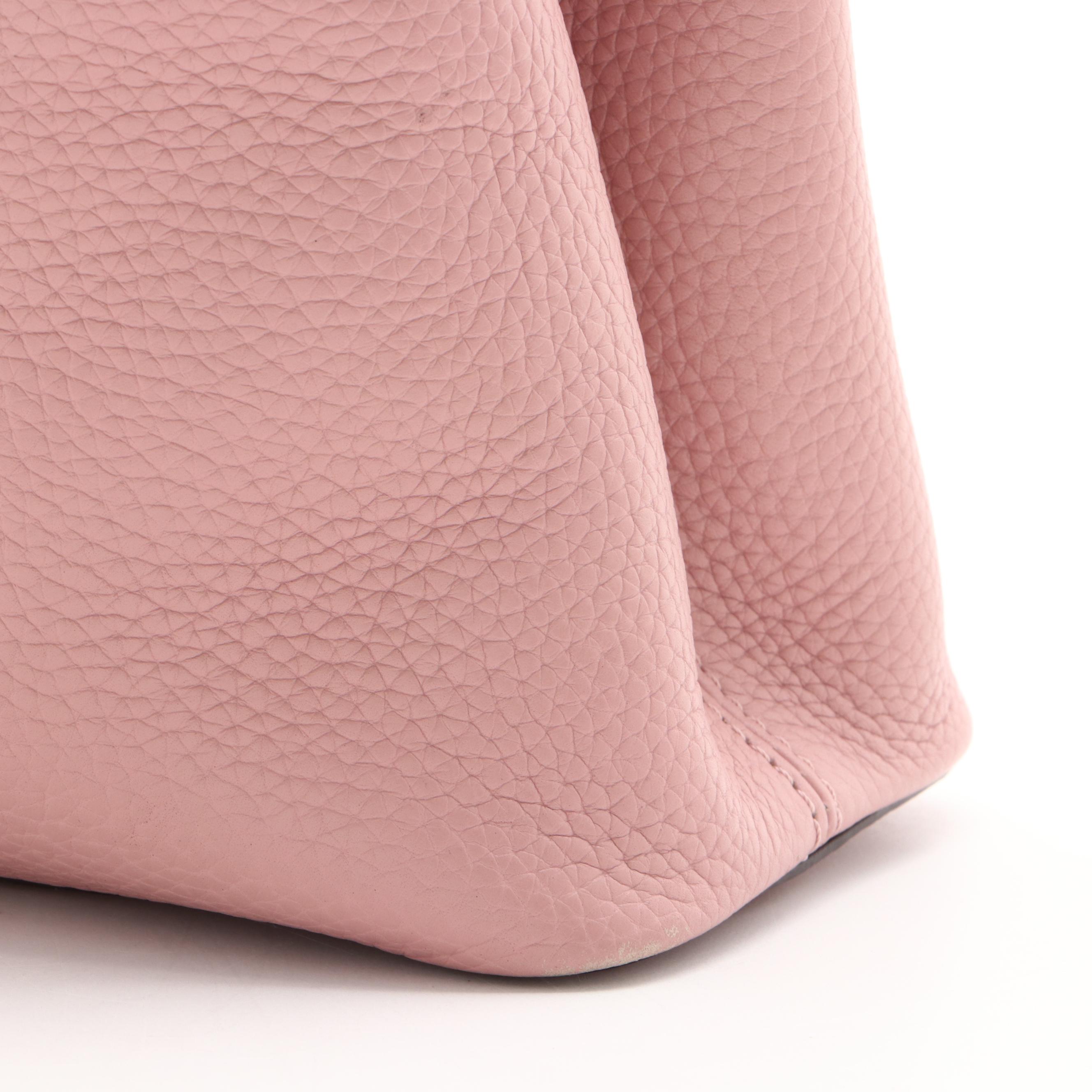 Louis Vuitton Pink Taurillon Leather and Ayers Snakeskin Capucines PM Handbag