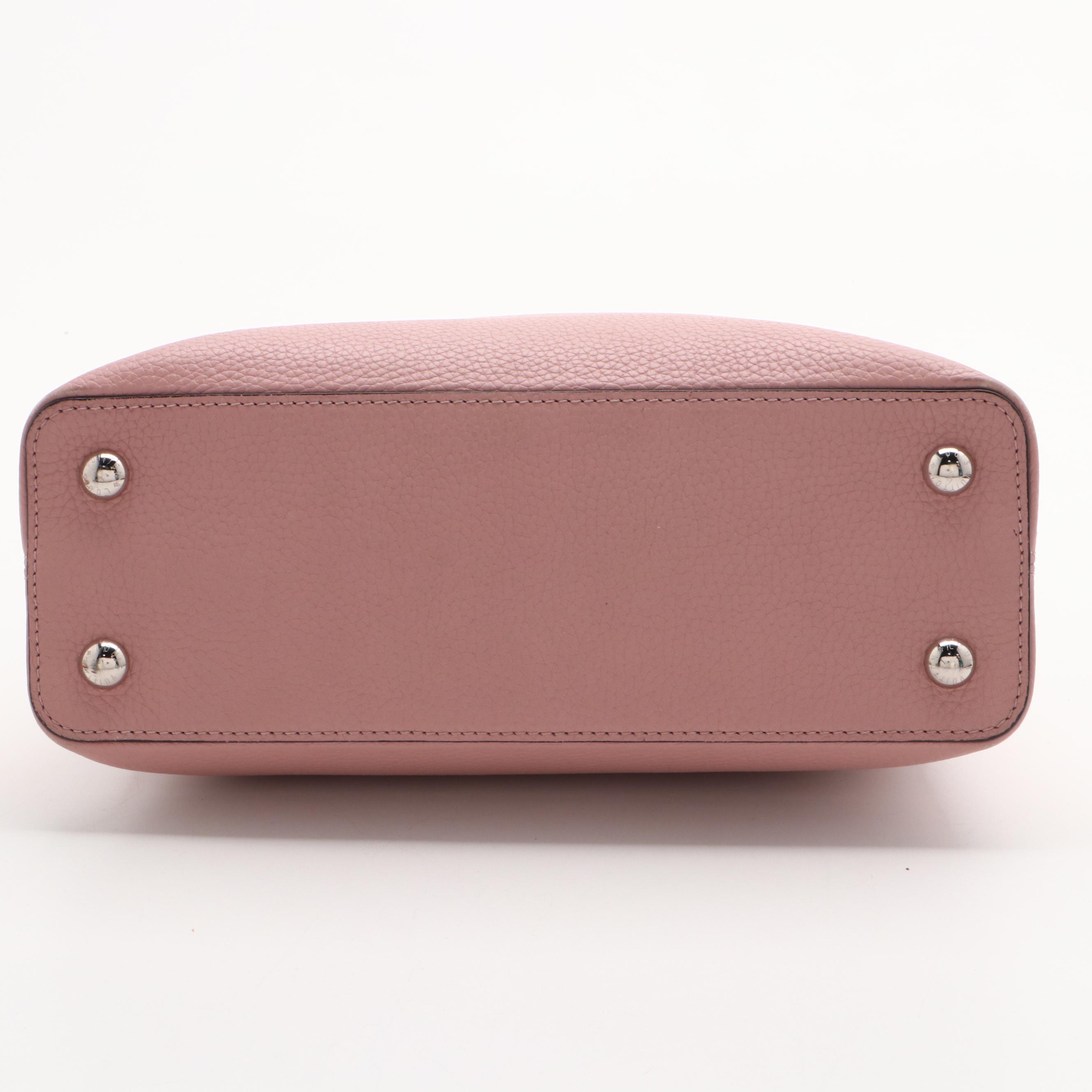 Louis Vuitton Pink Taurillon Leather and Ayers Snakeskin Capucines PM Handbag