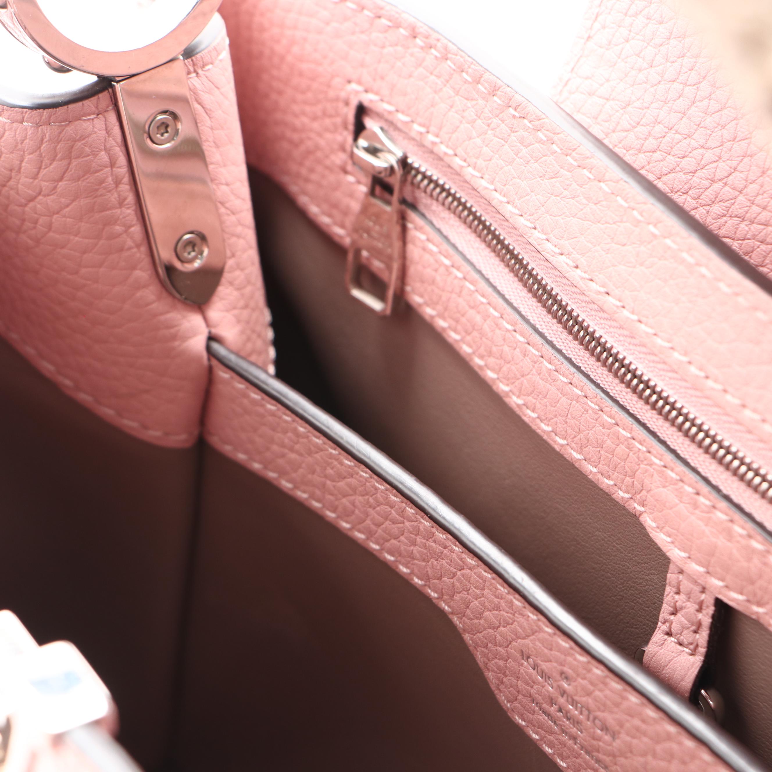 Louis Vuitton Pink Taurillon Leather and Ayers Snakeskin Capucines PM Handbag