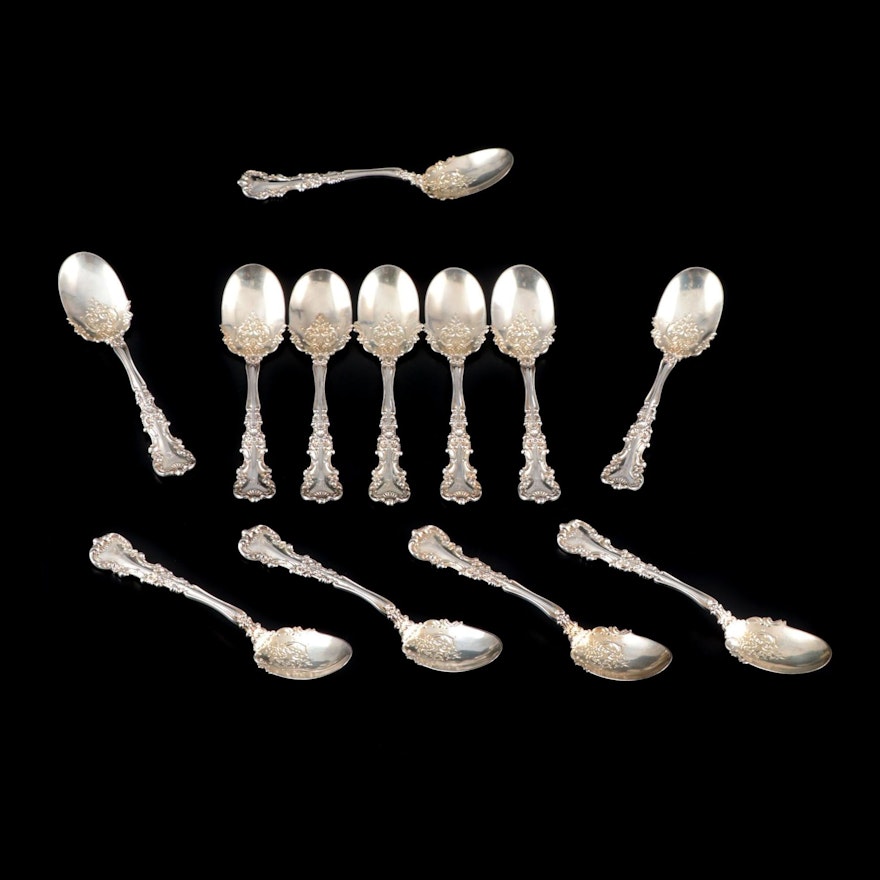 International "Avalon" Sterling Silver Ice Cream Spoons, Early 20th Century