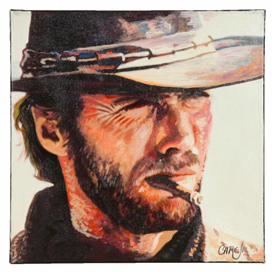 Chris Cargill Acrylic Painting of Clint Eastwood