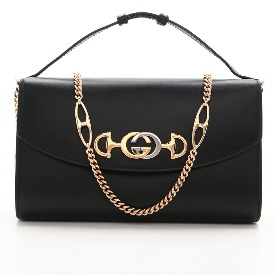 Gucci Black Leather Small Zumi Shoulder Bag