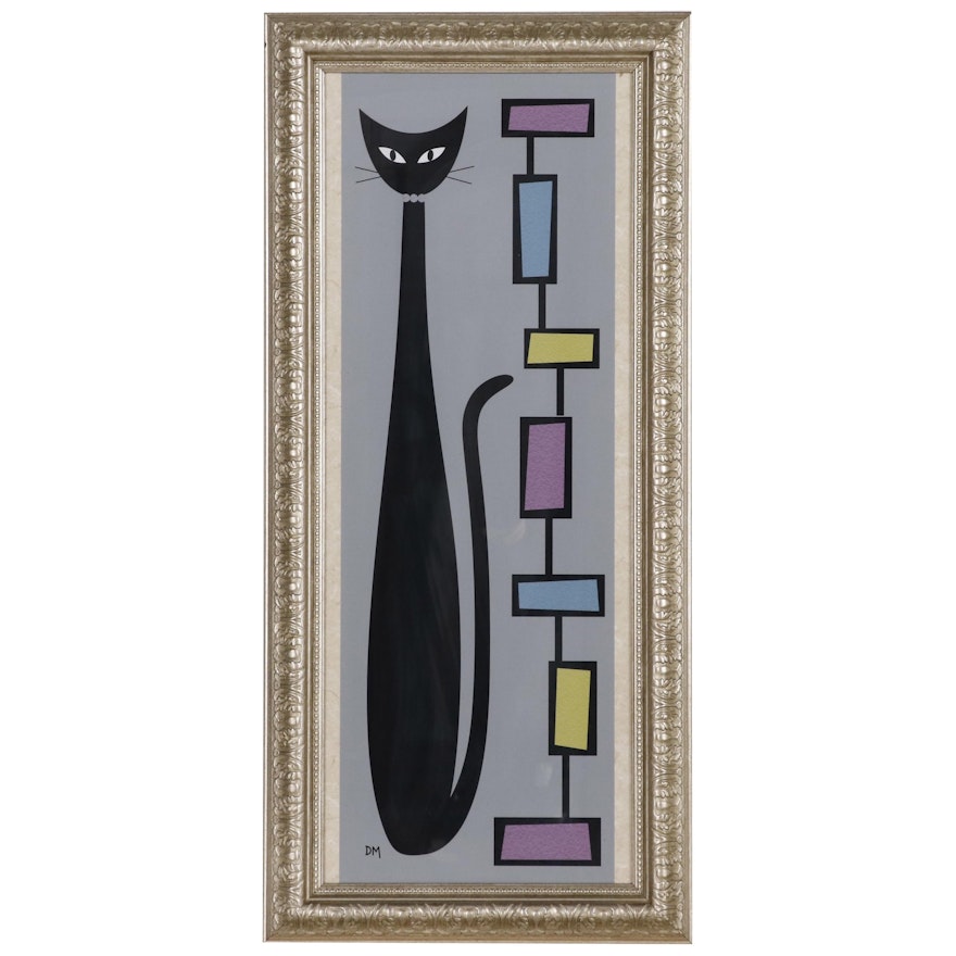 Digital Print  after Donna Mibus "Cat 4 on Gray"