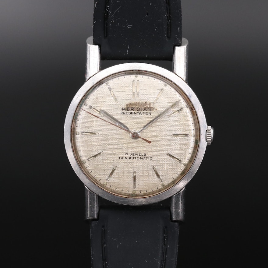 Vintage Meridian Presentation Stainless Steel Automatic Wristwatch