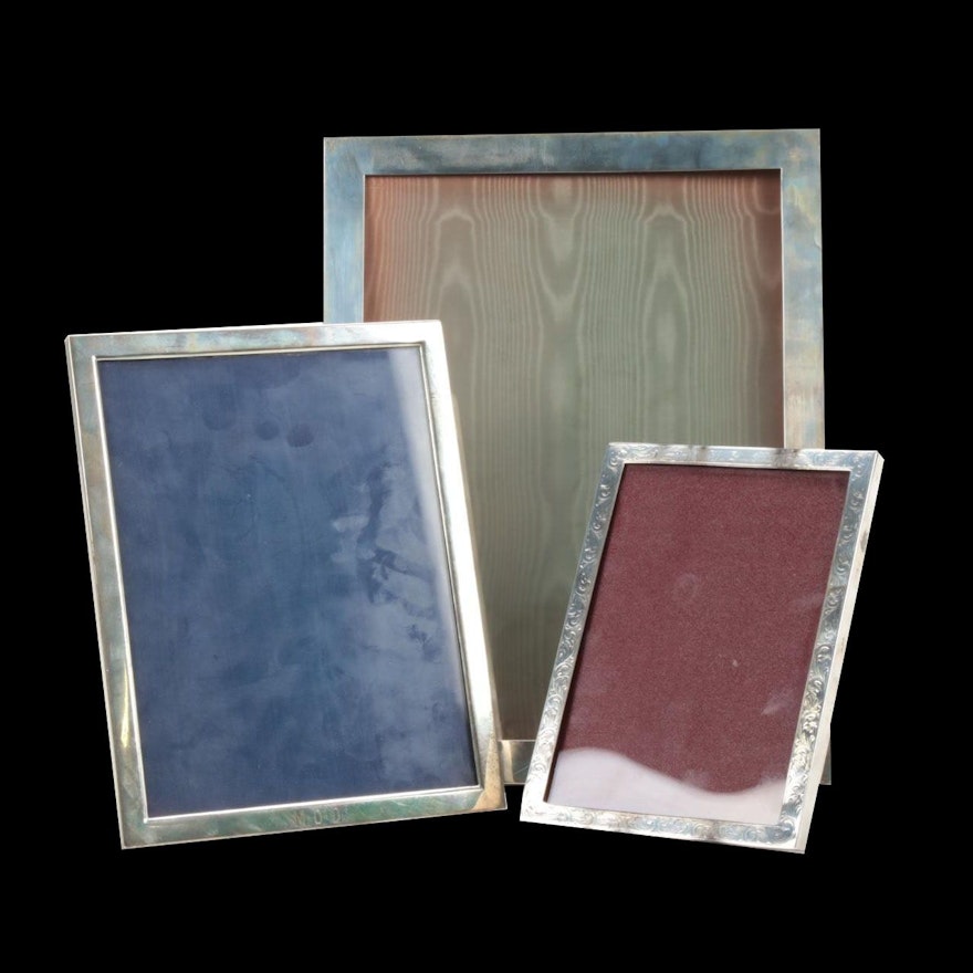 Sterling Silver Picture Frames Including Graff, Washbourne & Dunn and Lunt