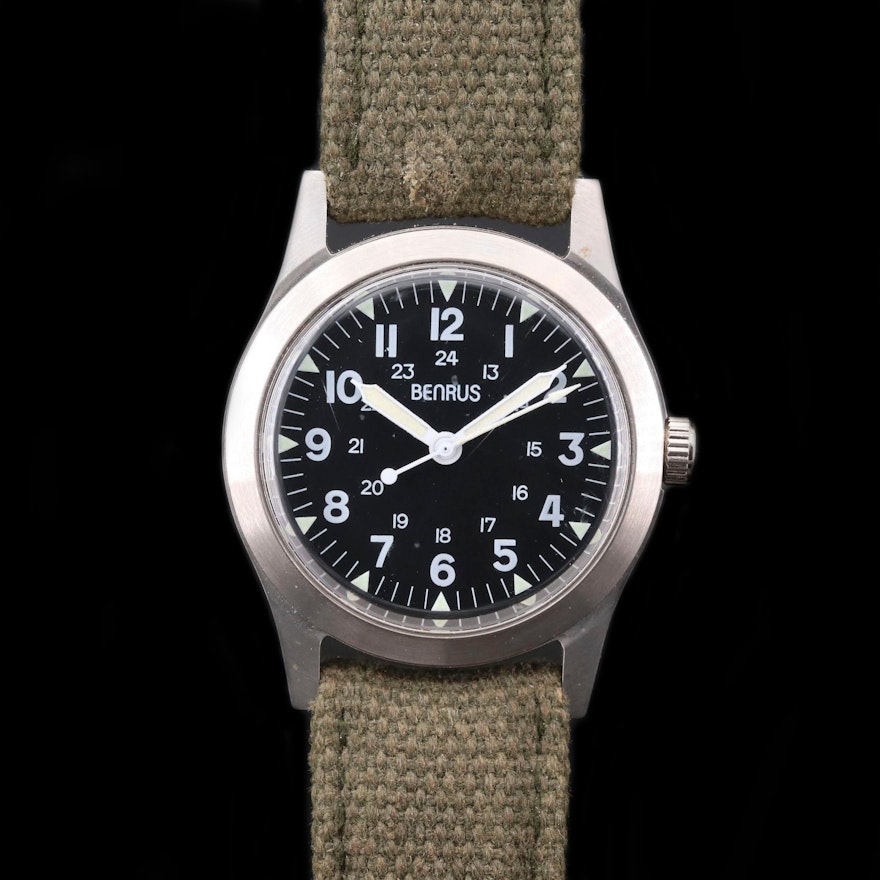 Benrus WWII Commemorative Re - Issue Stainless Steel Wristwatch