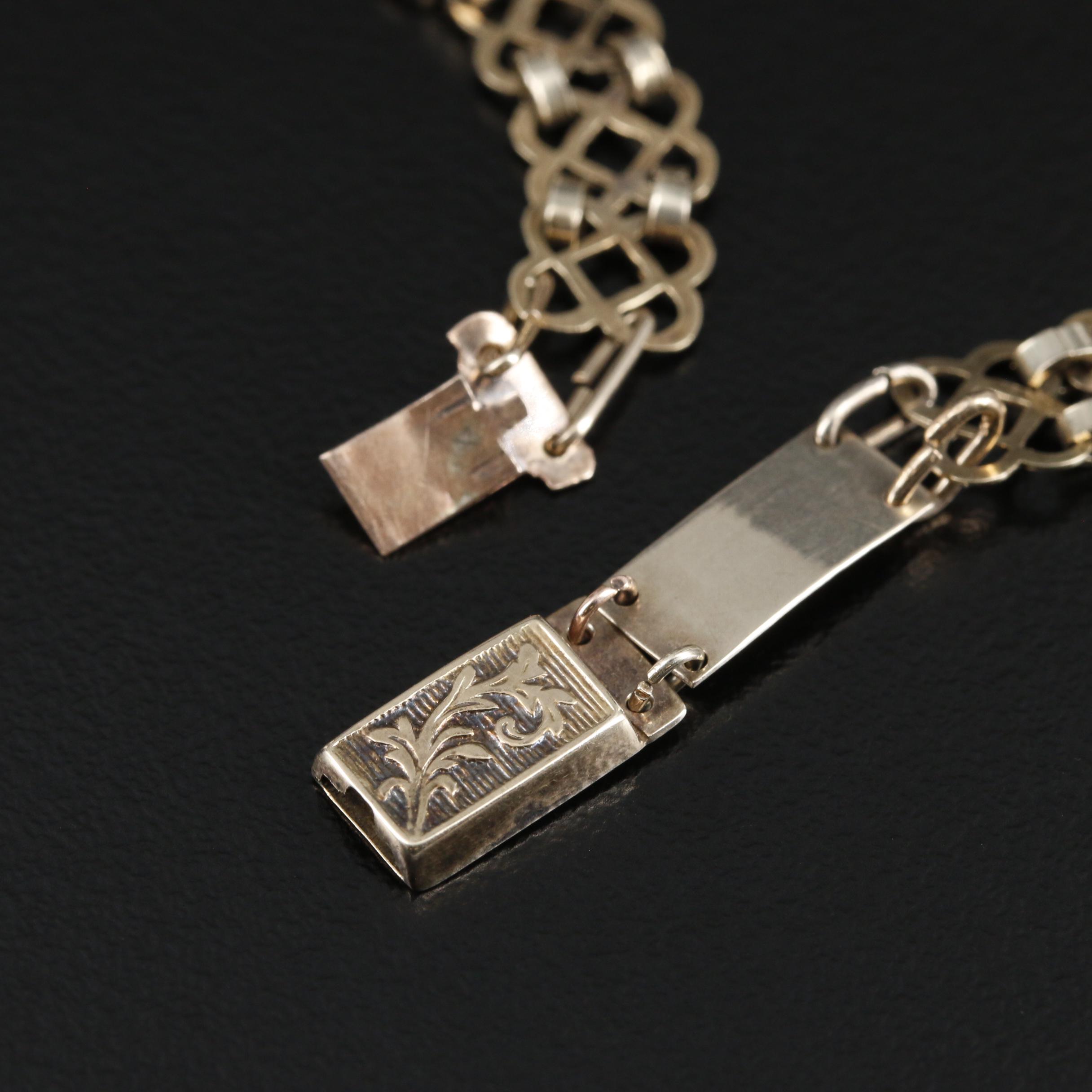 1930s 10K Yellow Gold Faceted Red Glass Bracelet