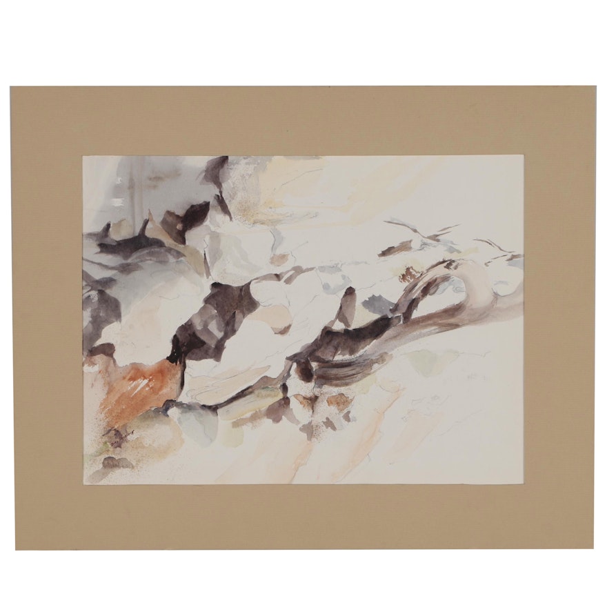 Elizabeth Chaffee Levasheff Abstract Landscape Watercolor Painting