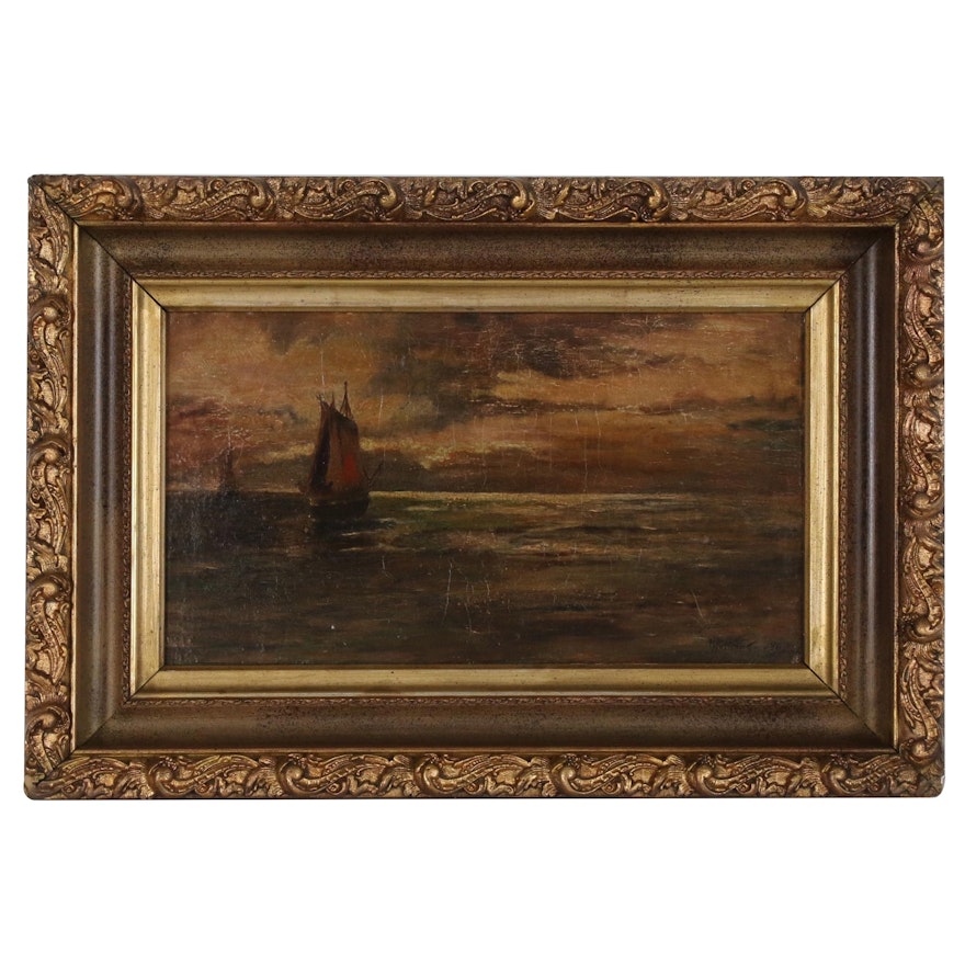 Maritime Scene Oil Painting, 1907