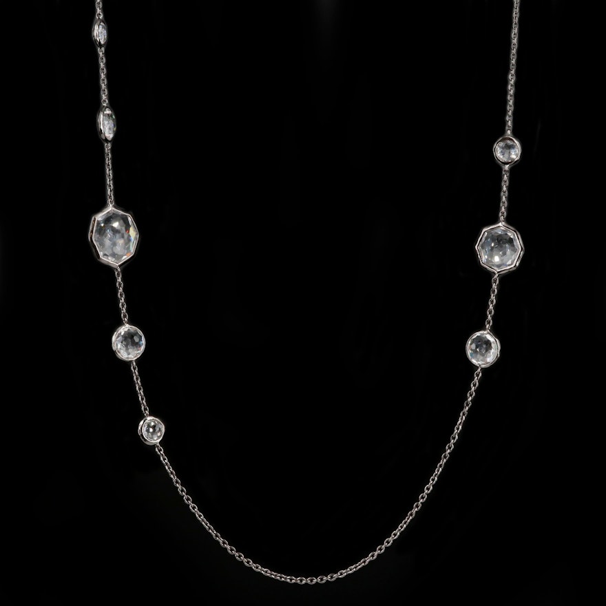Ippolita Sterling Silver Rock Crystal Quartz Station Necklace