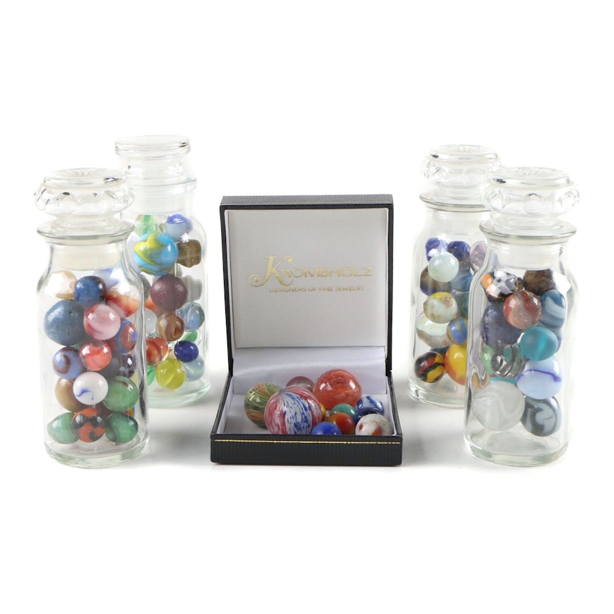 Shooter, Swirl, Metallic, Opaque, and Translucent Pattern Glass Marbles