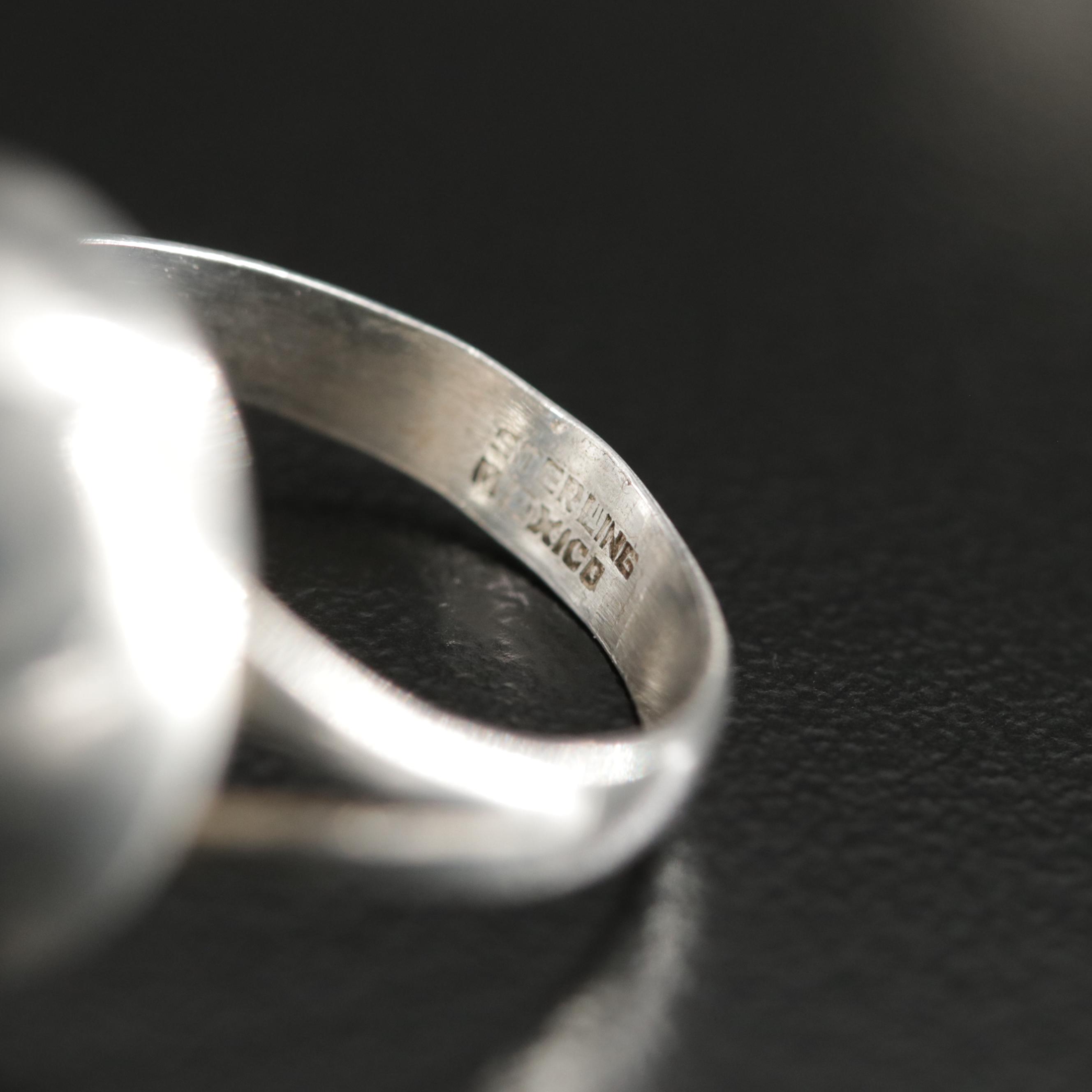 Sterling Silver Rings Including Dome and Ribbed Rings