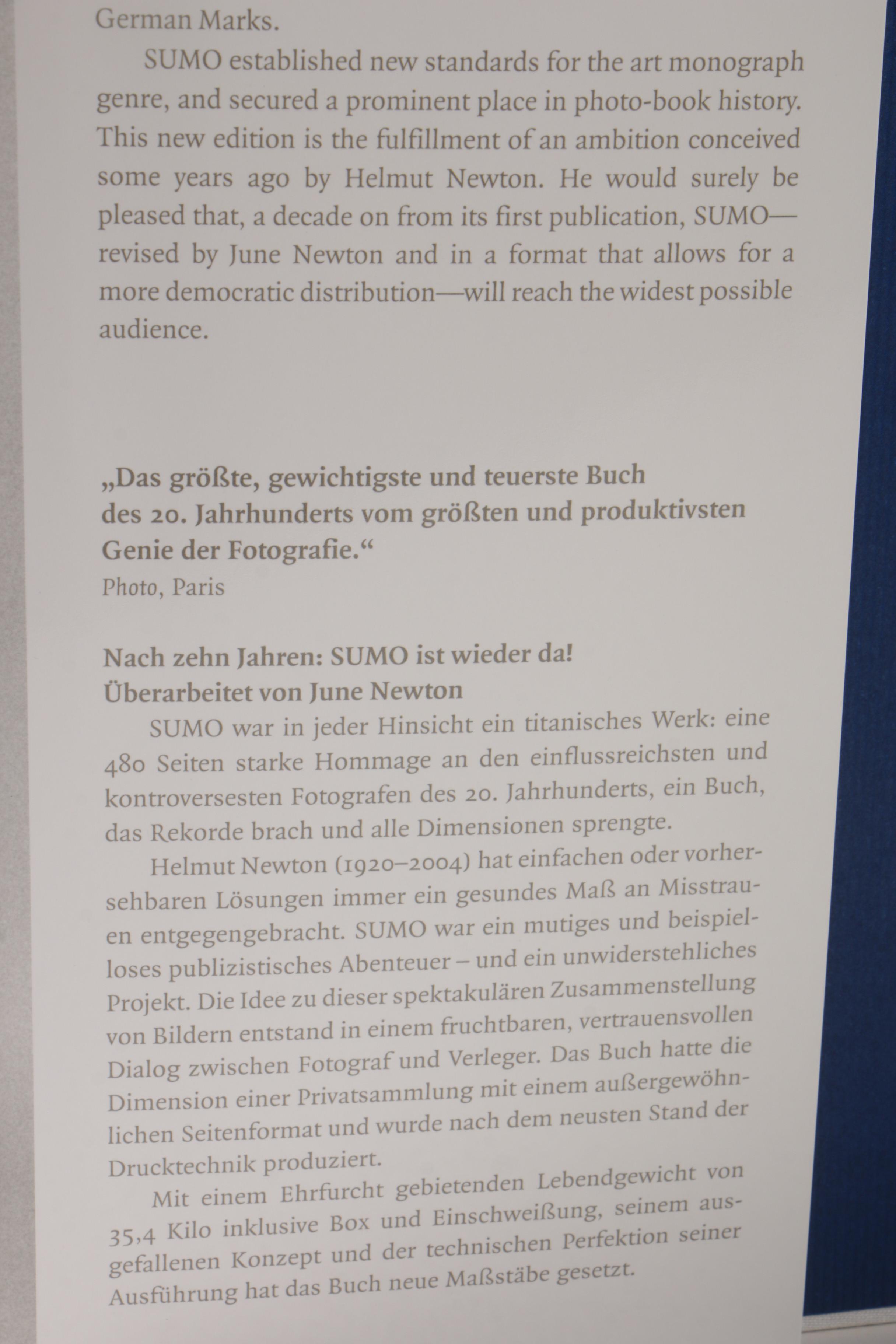 "Helmut Newton" Edited by June Newton with Supplement and Bookstand