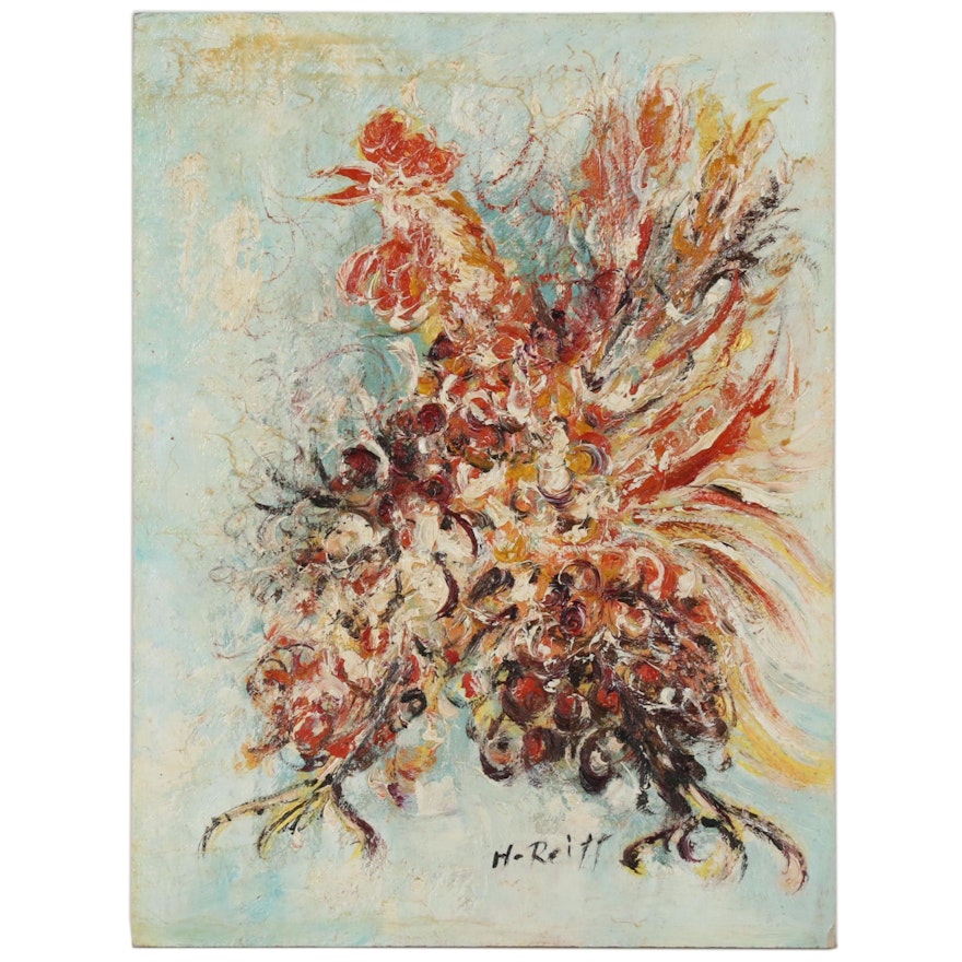 Rooster Oil Painting