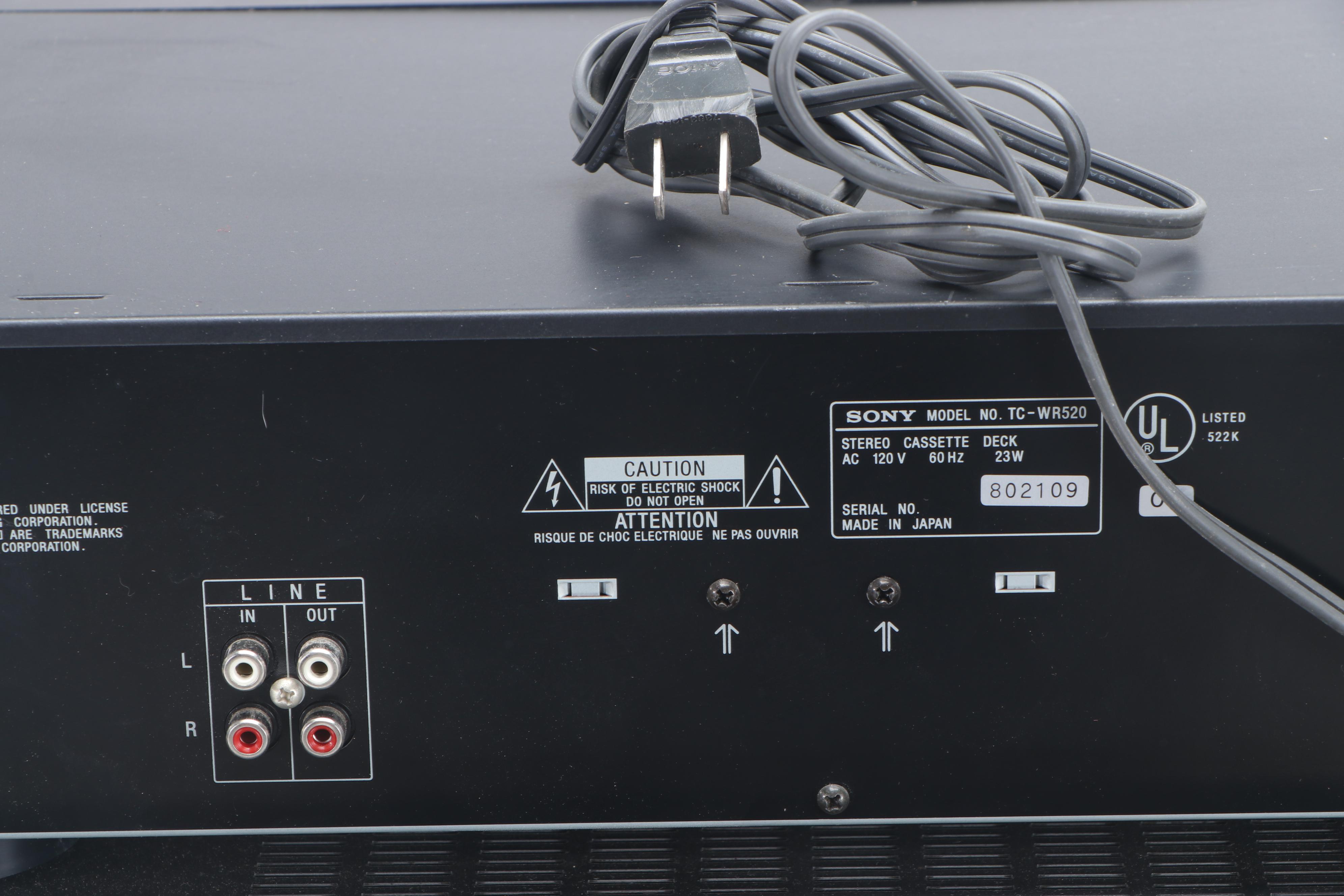 Sony Receiver, Cassette Deck and Disc Player with Speakers