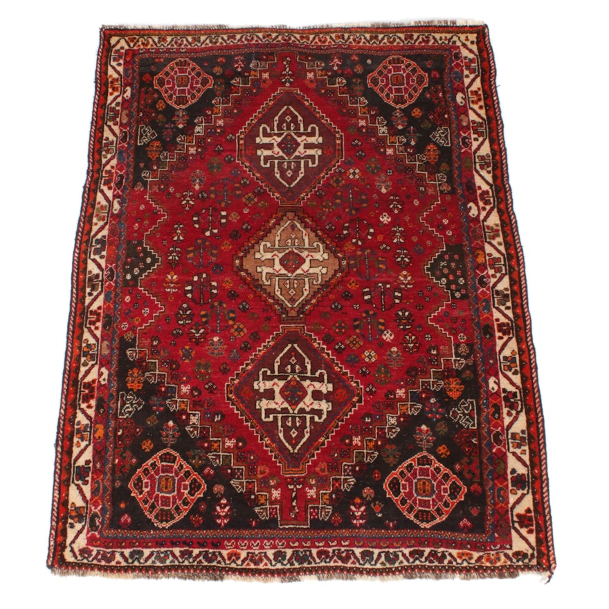 3'10 x 5'2 Hand-Knotted Persian Qashqai Rug