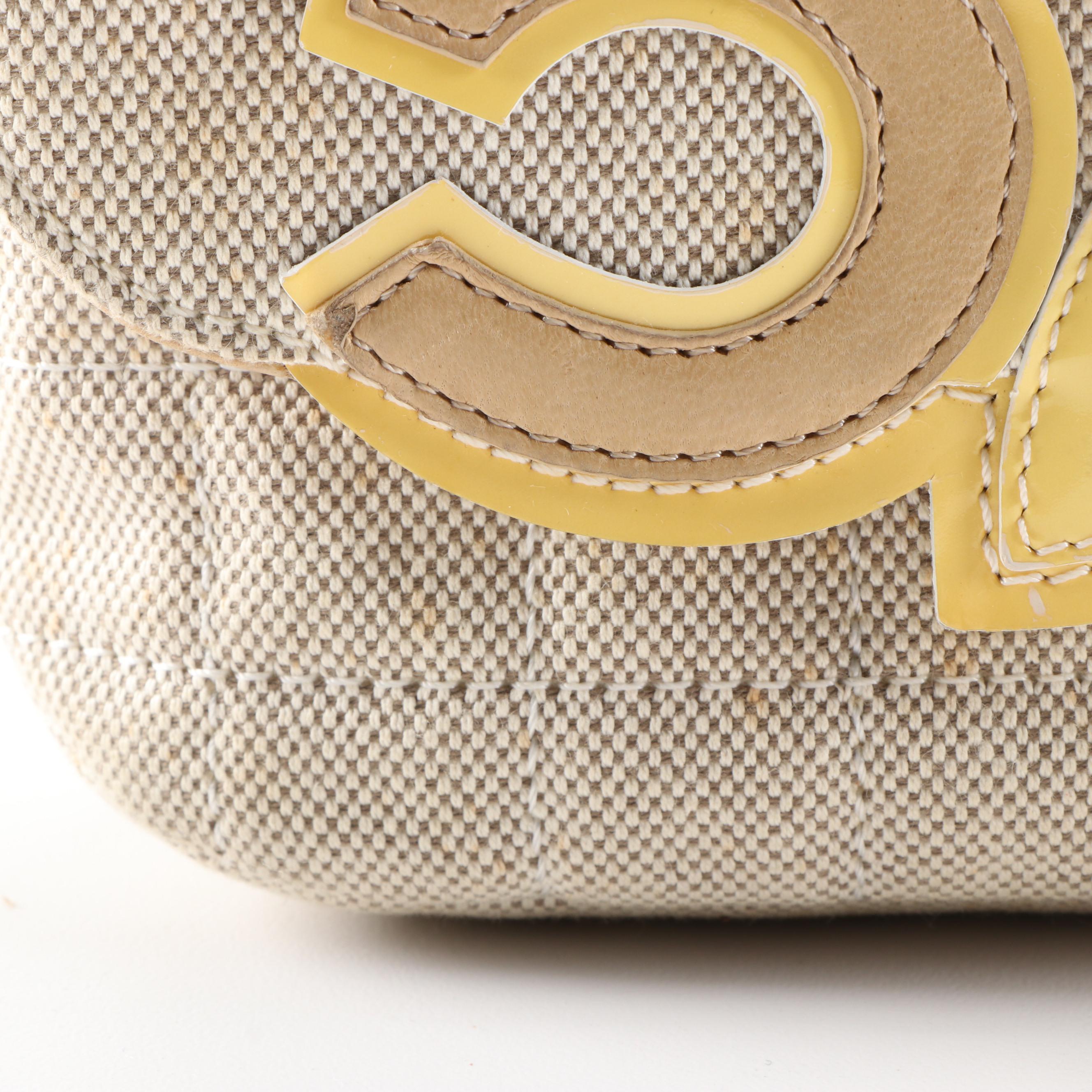 Chanel No. 5 Camellia Canvas and Patent Leather Front Flap Bag