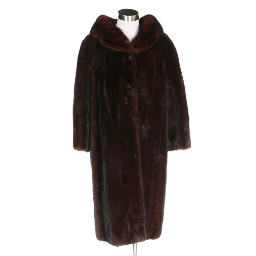 Mahogany Mink Fur Coat from Jordan Marsh of Boston, Vintage
