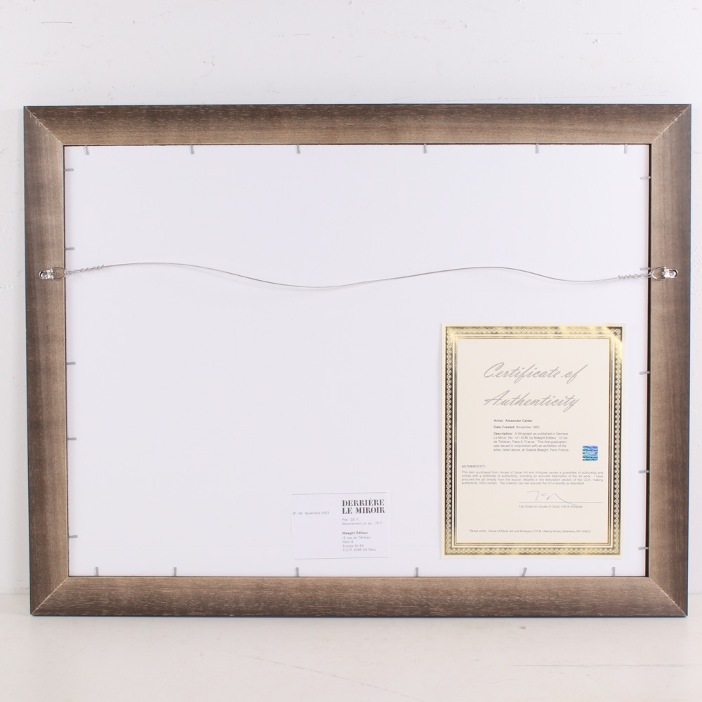 Alexander Calder Lithograph for "Derrière le Miroir," 1963