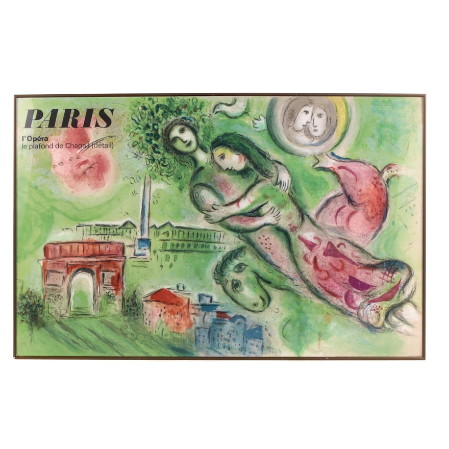 Lithograph After Marc Chagall "L'Opera / Le Plafond de Chagall", 1964