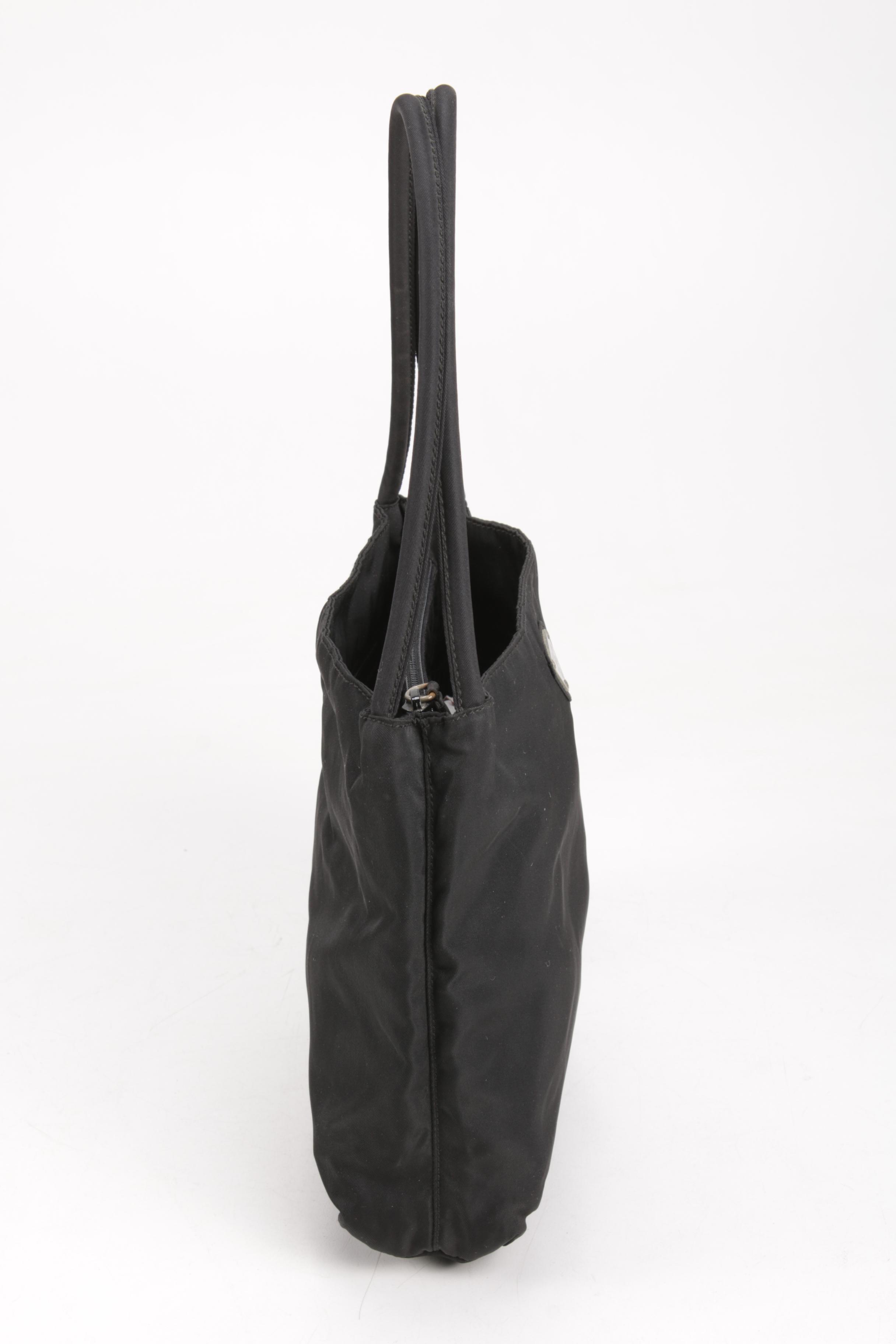 Prada Black Tessuto Nylon Top Handle Bag