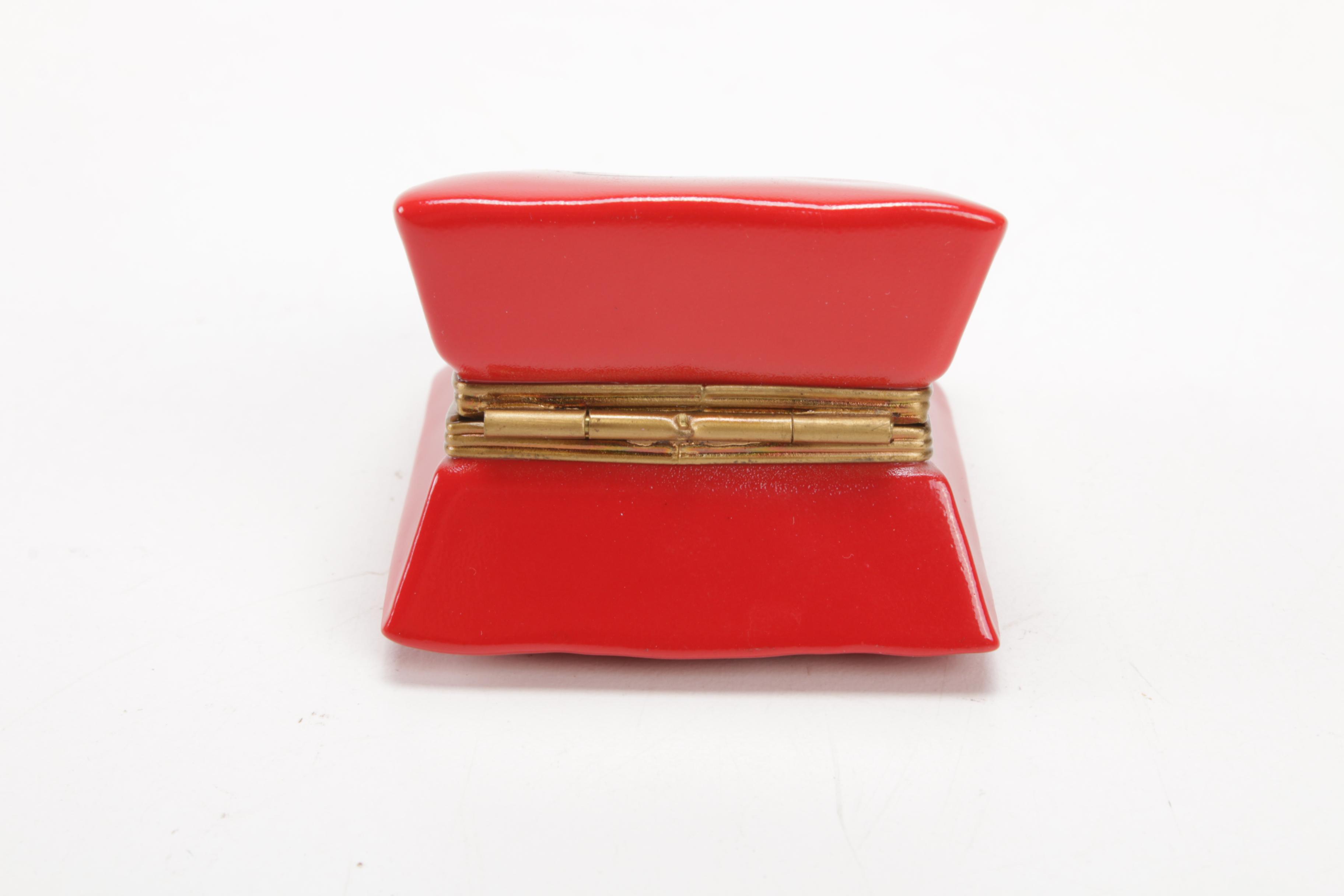 Hand-Painted "Crystal's" Shopping Bag Limoges Porcelain Box