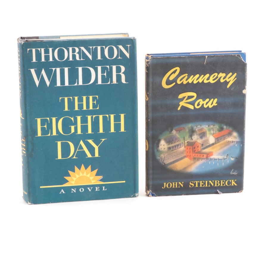 First Trade Edition "The Eighth Day" by Wilder with "Cannery Row" by Steinbeck