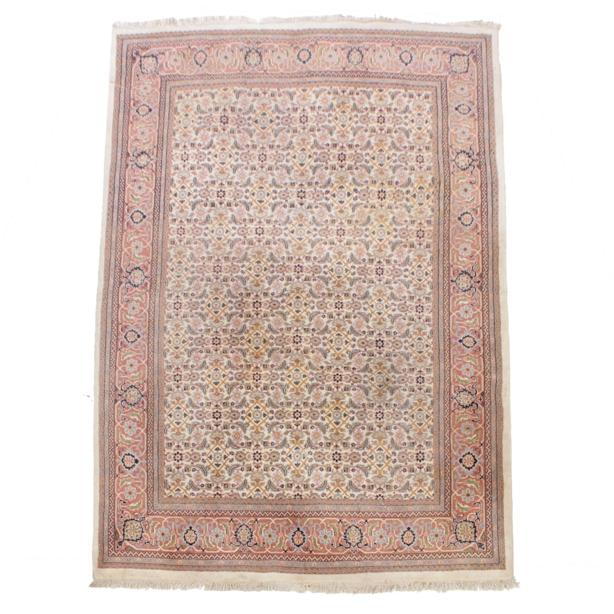 8'5 x 12'6 Hand-Knotted Persian Kashan Room Size Rug