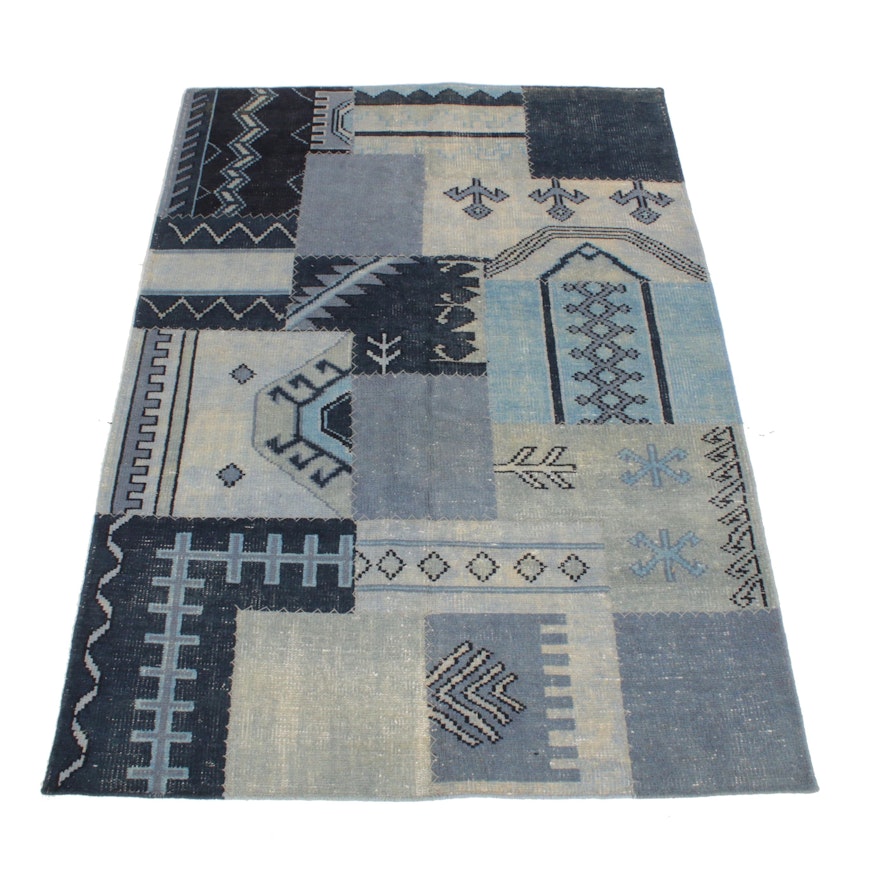 5'2 x 7'3 Hand-Knotted Turkish Patchwork Rug