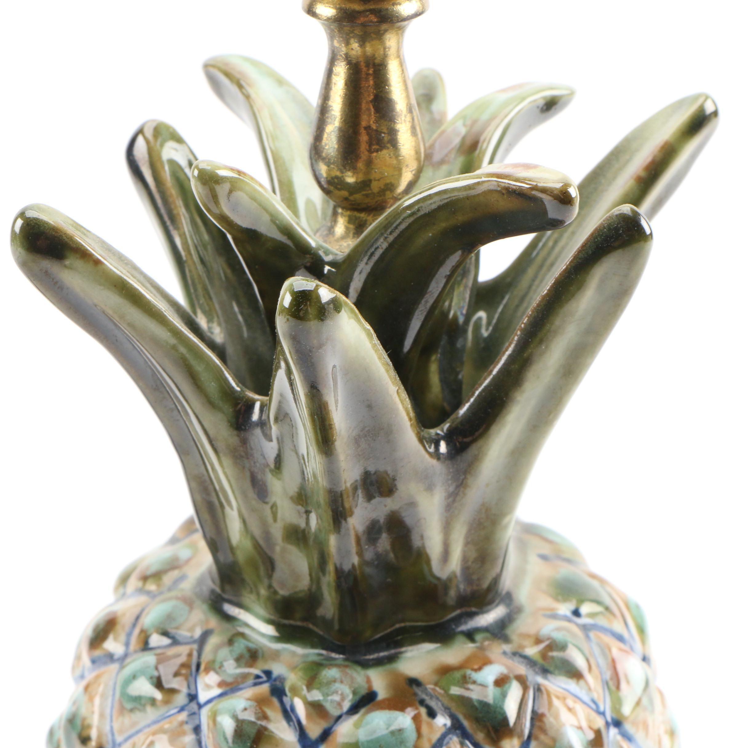 Contemporary Ceramic Pineapple Table Lamp Base