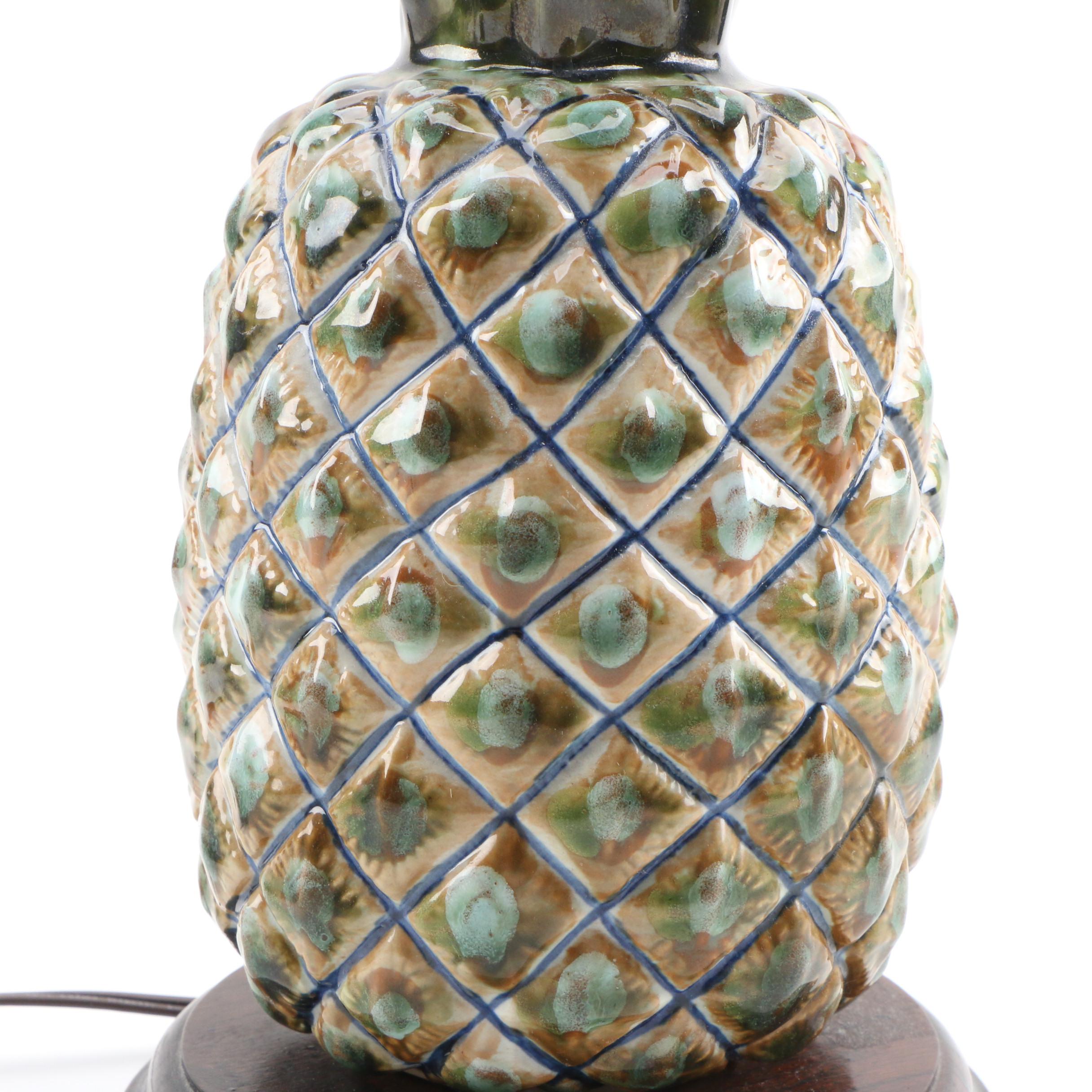 Contemporary Ceramic Pineapple Table Lamp Base