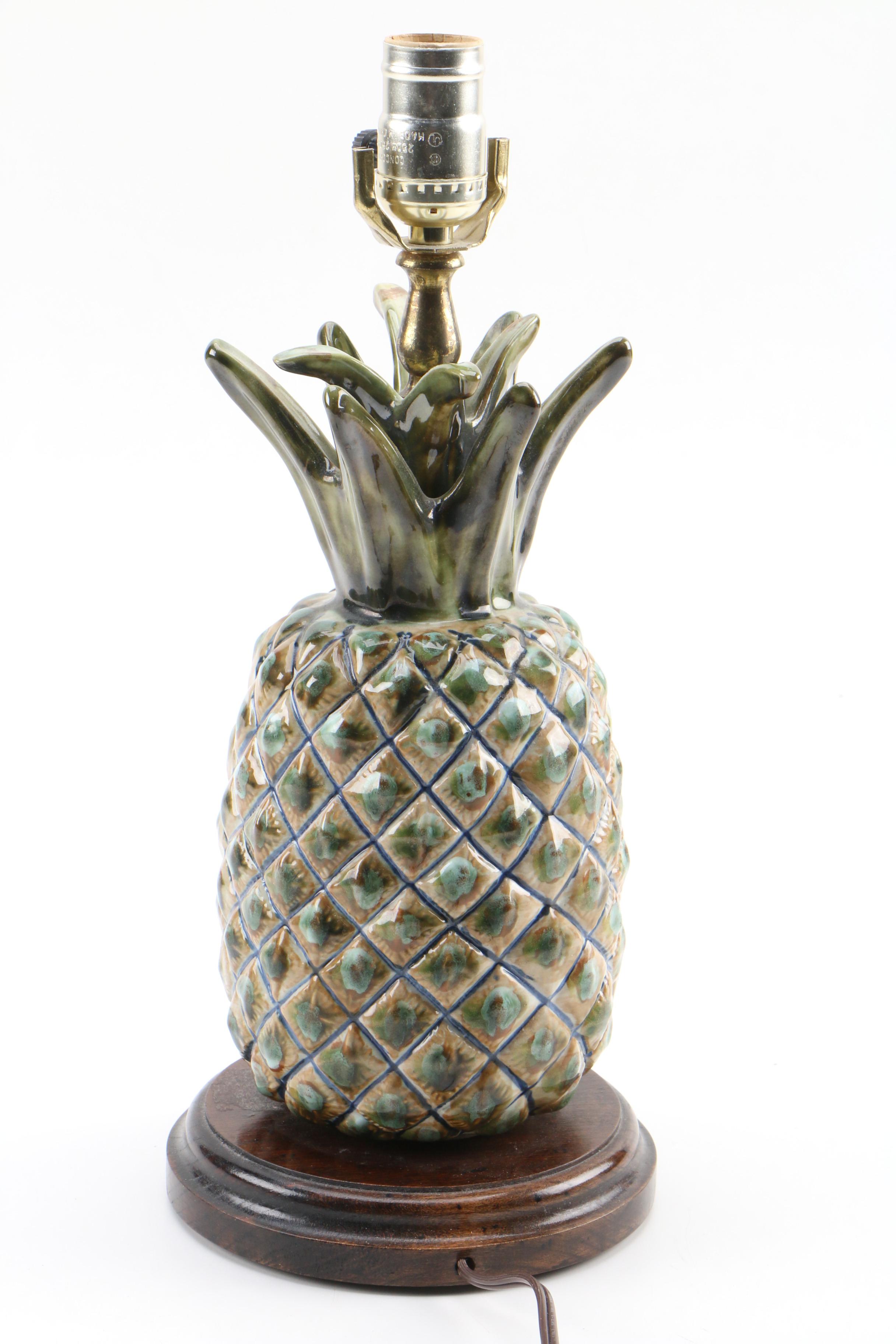 Contemporary Ceramic Pineapple Table Lamp Base