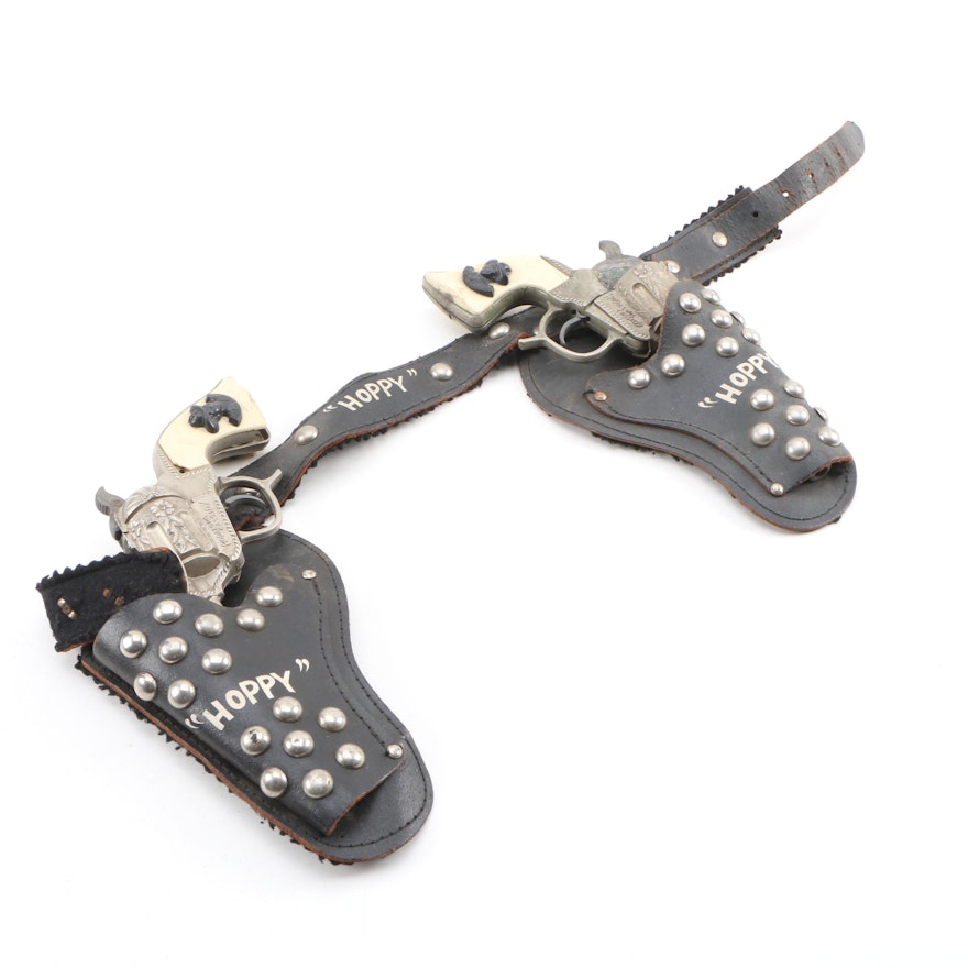 Wyandotte Hopalong Cassidy Toy Cap Guns with Holster, circa 1955