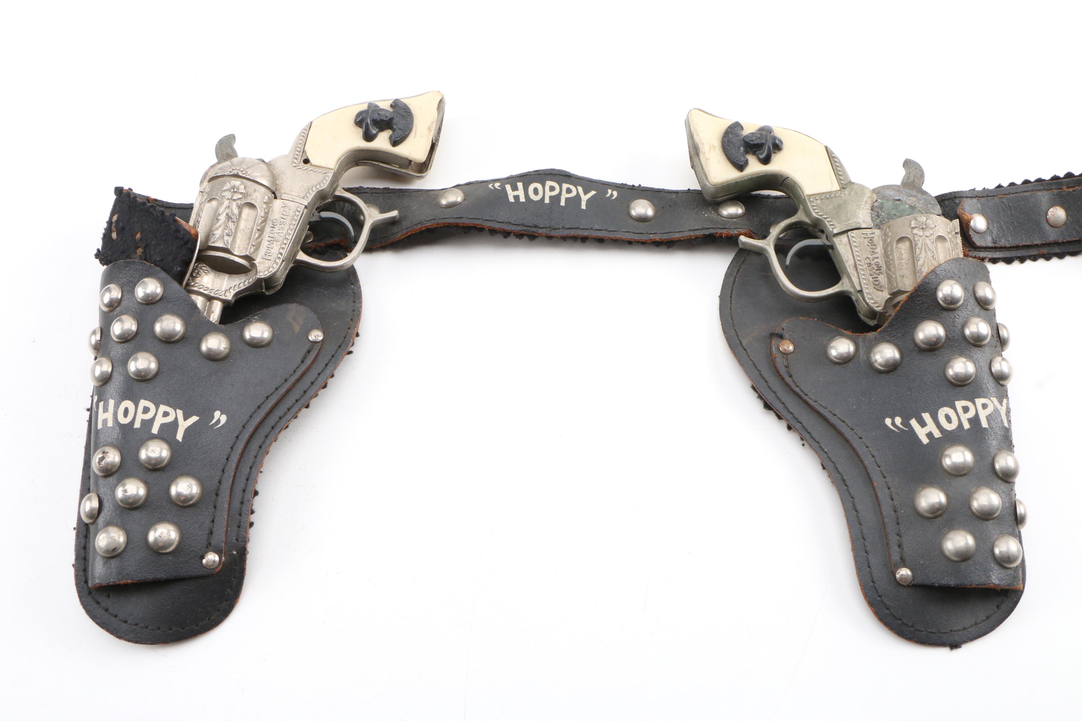 Wyandotte Hopalong Cassidy Toy Cap Guns with Holster, circa 1955