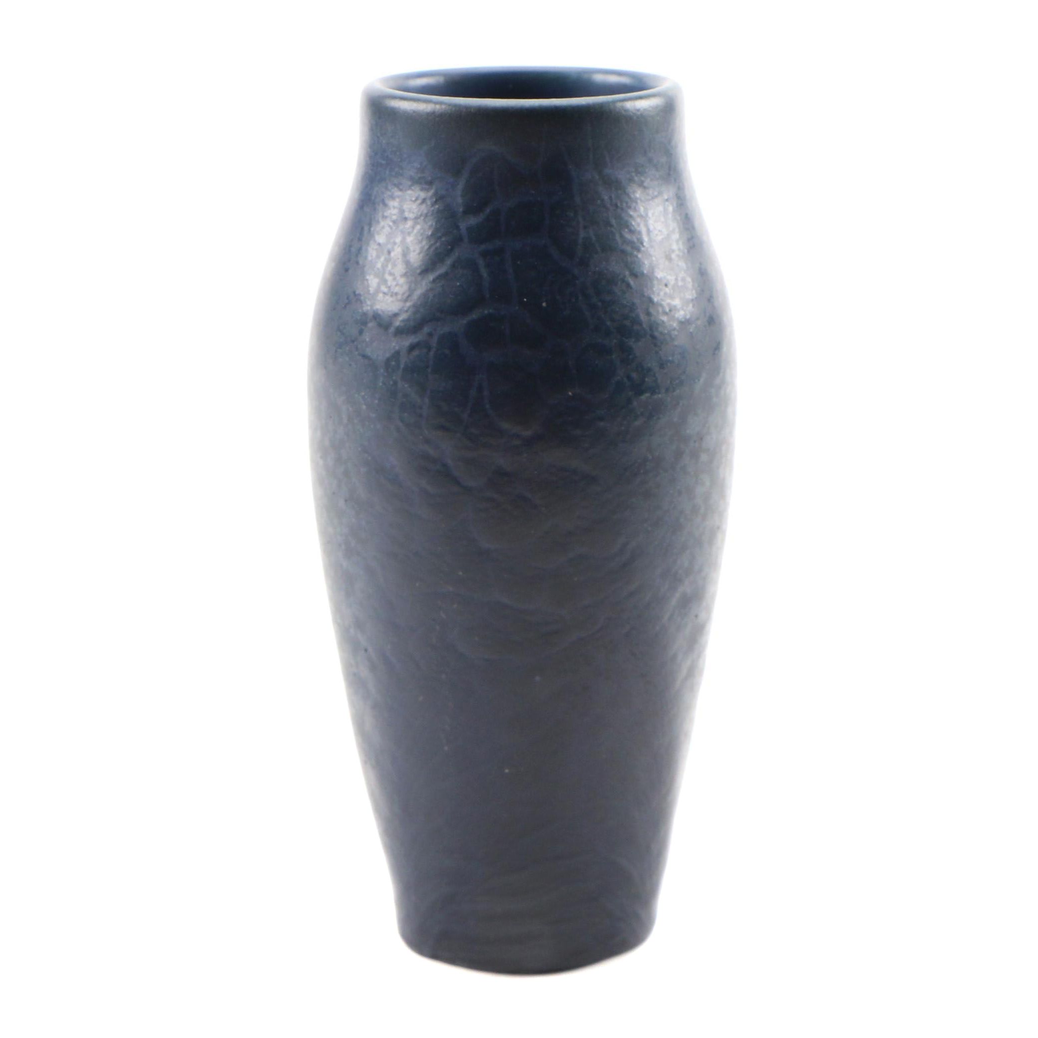 Rookwood Pottery Dark Blue Glaze Earthenware Vase, 1906
