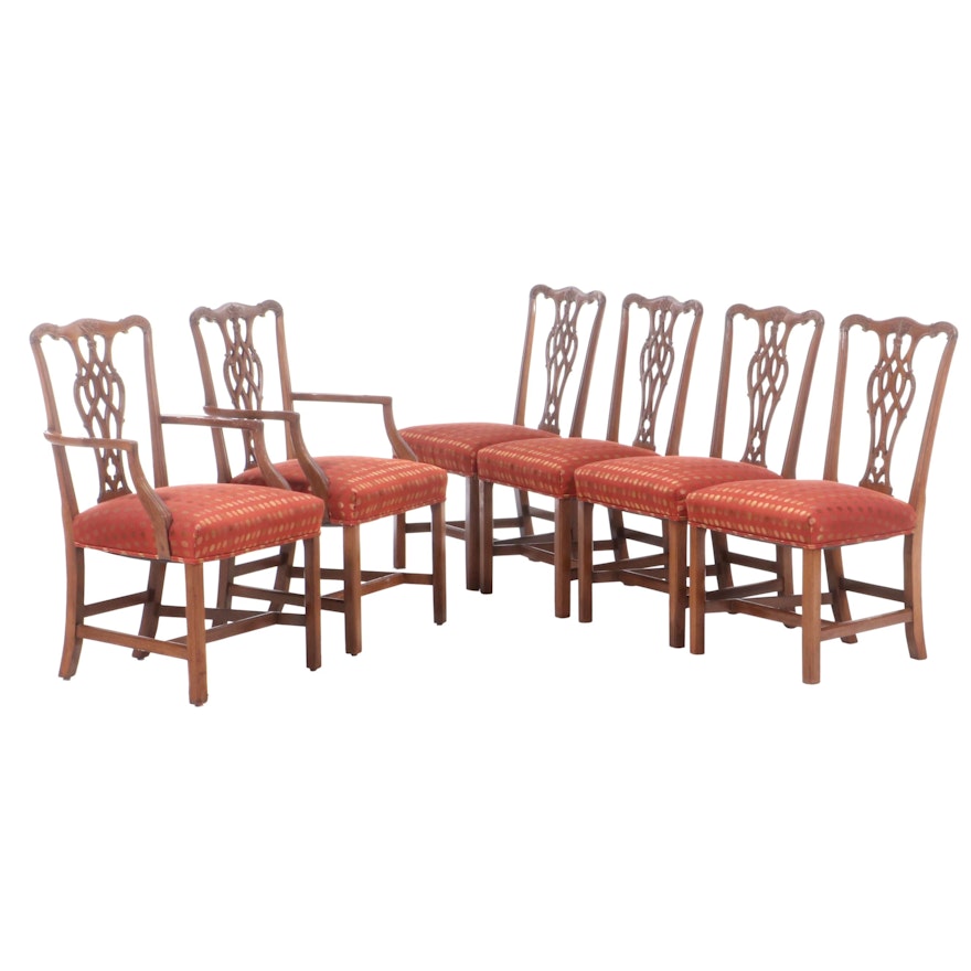 Six Chippendale Style Mahogany Dining Chairs, Late 19th/Early 20th Century