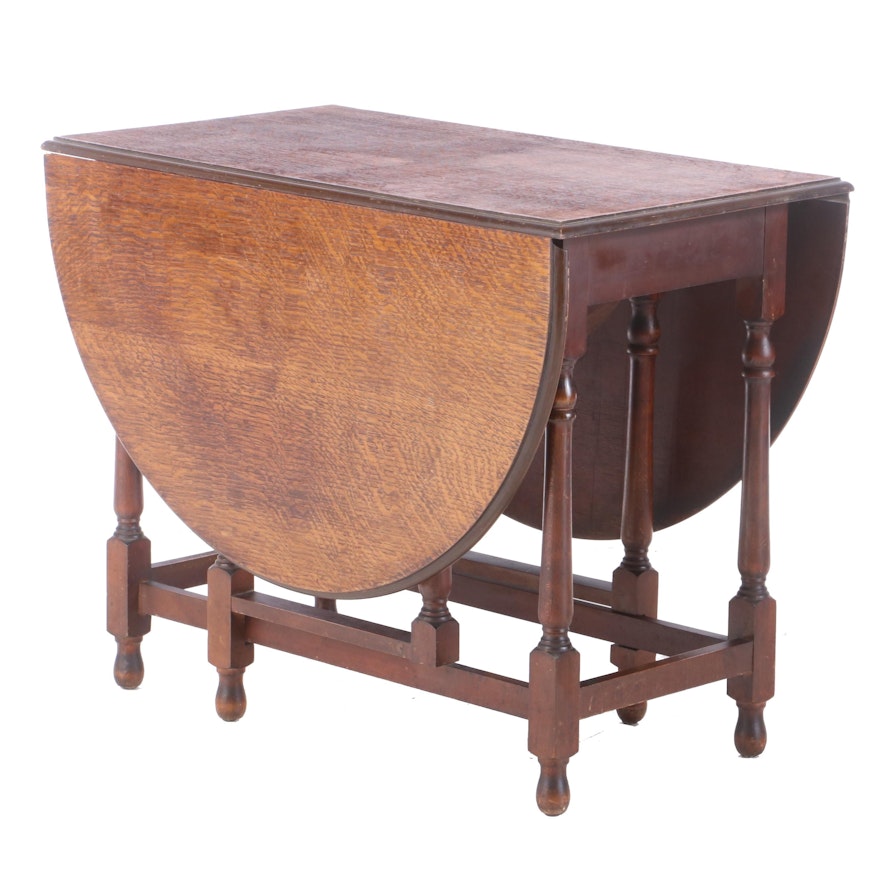 C.W.S. Ltd. William and Mary Style Oak-Top Gateleg Table