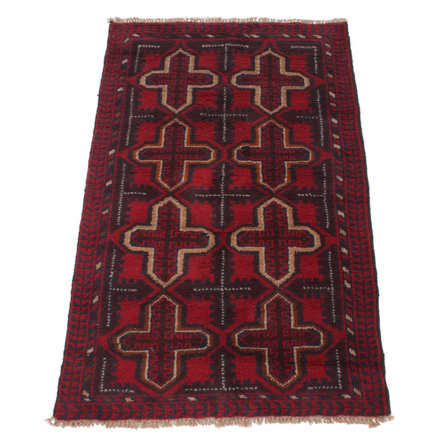 3'8 x 5'10 Hand-Knotted Afghani Baluch Rug