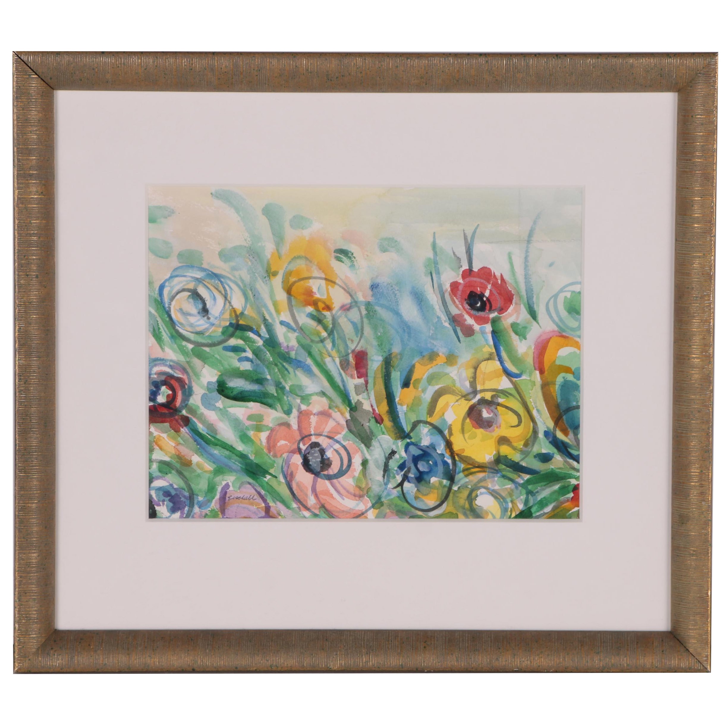 Beverly Erschell Abstract Watercolor Painting "Wildflowers"